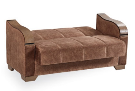 Saphire Microsuede Convertible Storage Loveseat