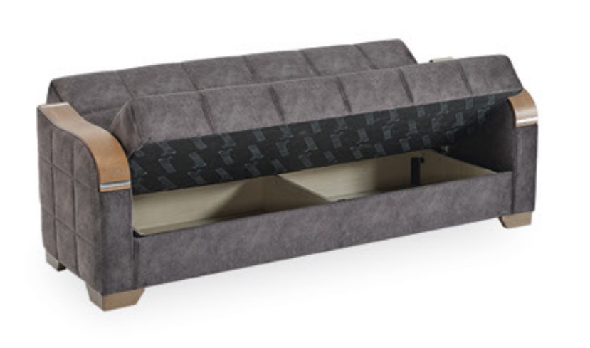 Saphire Microsuede Convertible Storage Living Room Set
