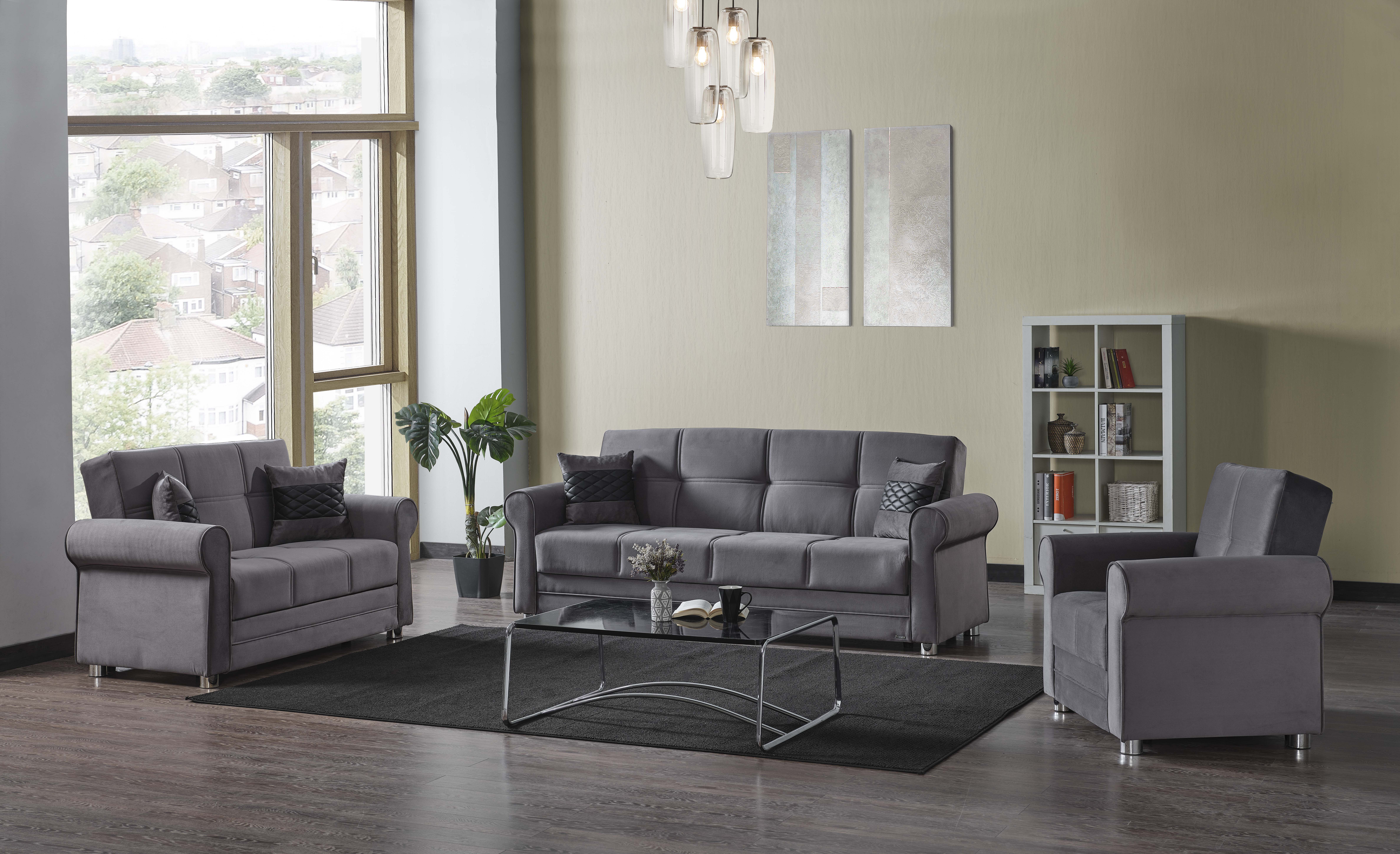 Sara Fabric Convertible Living Room Set