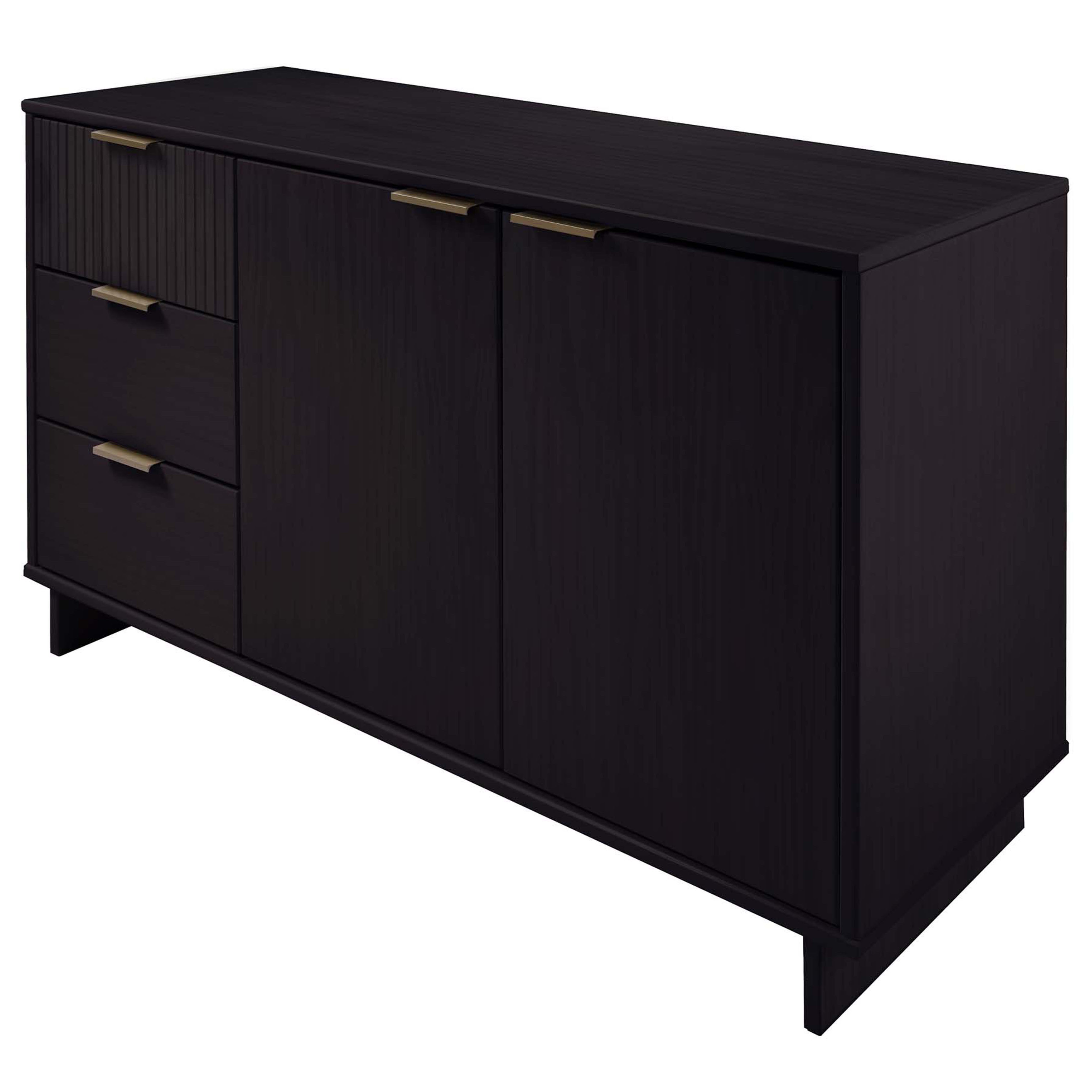 Manhattan Granville 55.07" Sideboard w/3 Drawers, Black