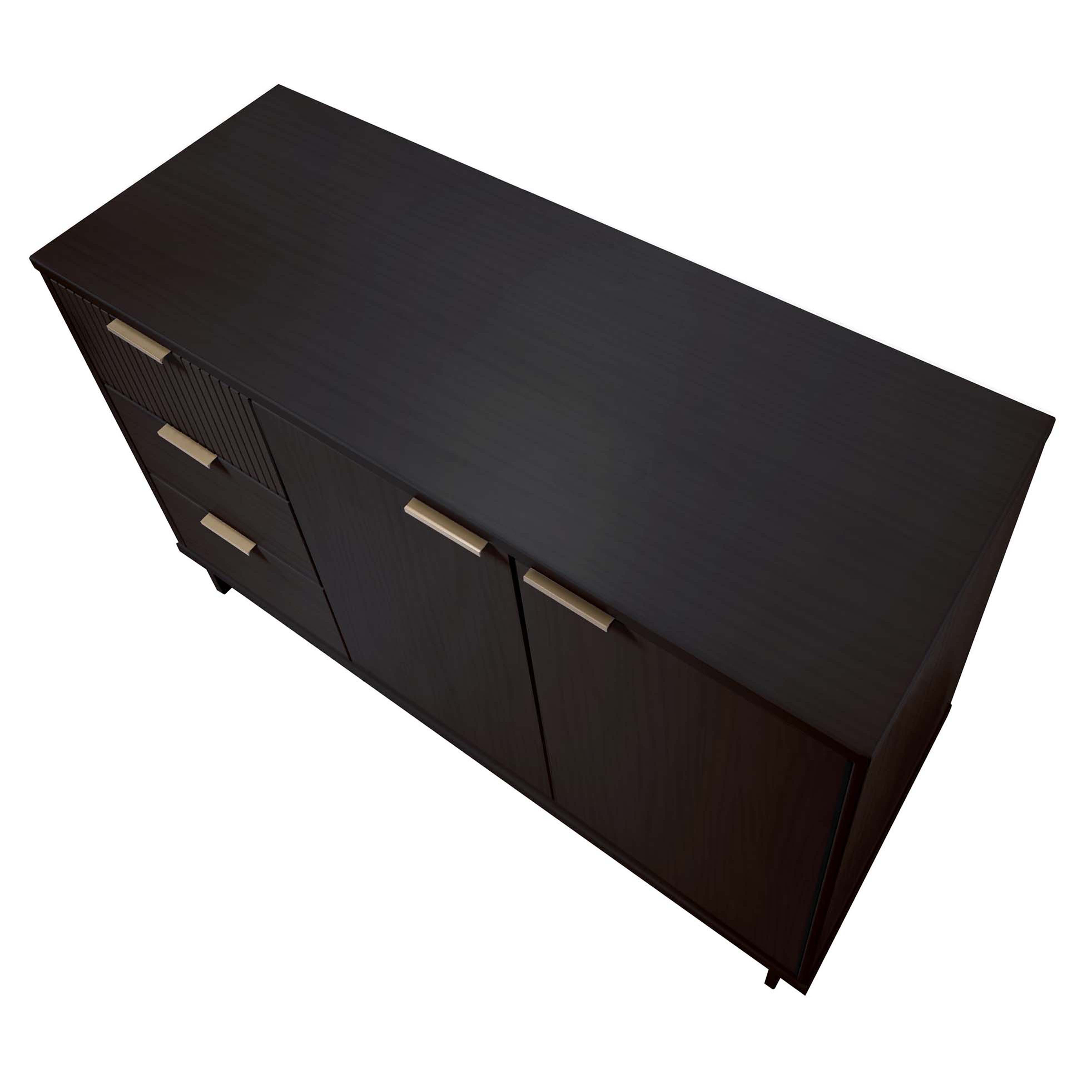 Manhattan 55.07" w/3 Drawers, Black