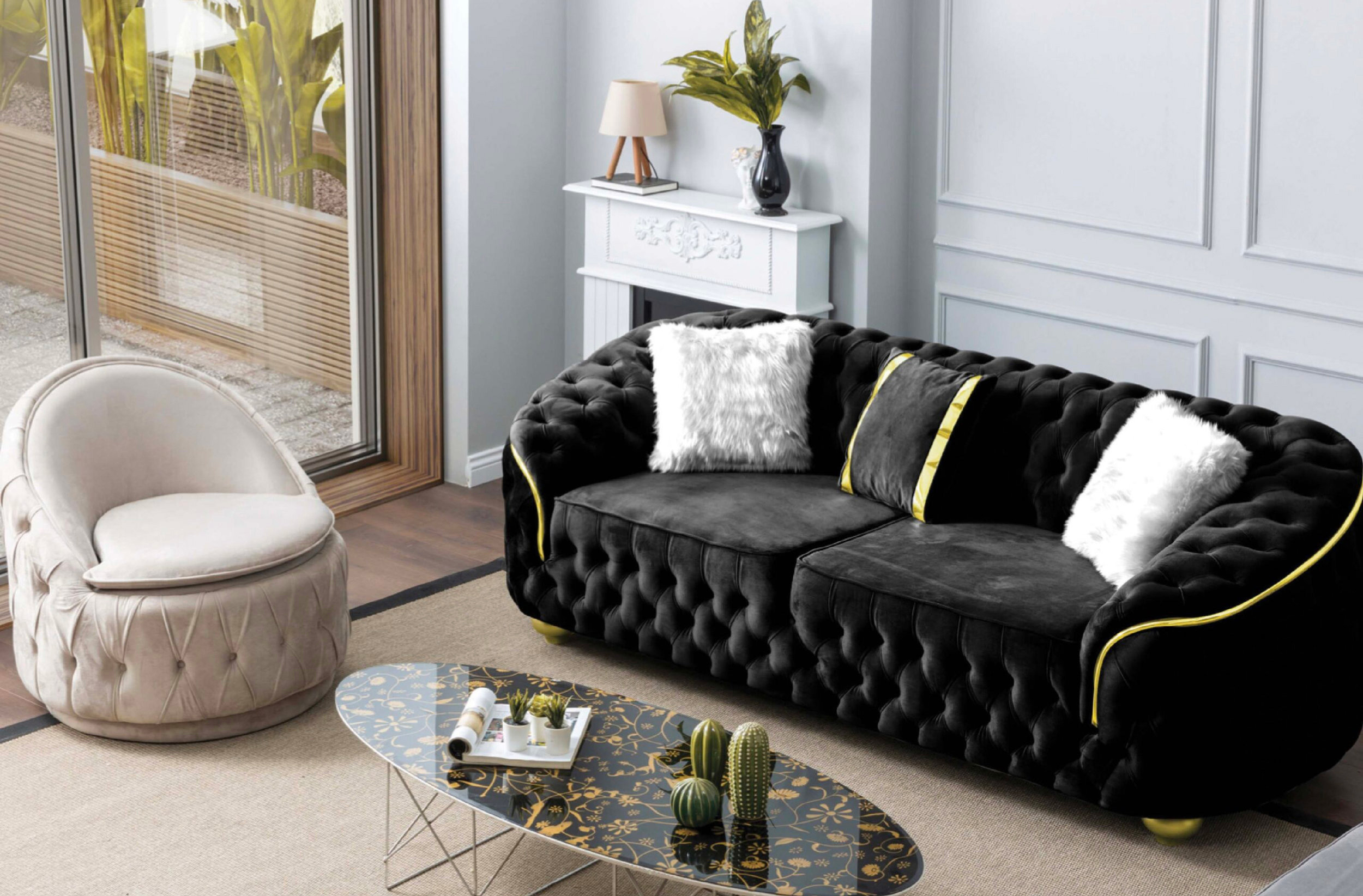 Bursa Tufted Velvet Sofa