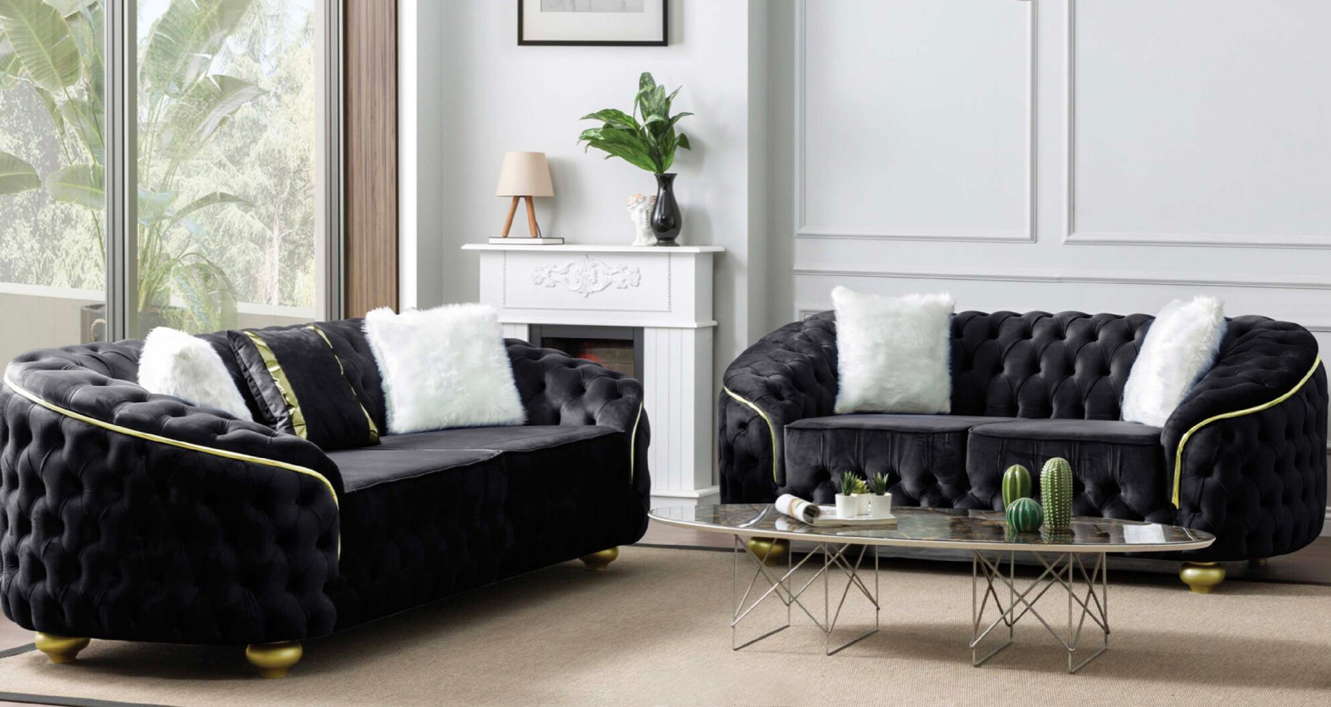 Bursa Tufted Velvet Loveseat