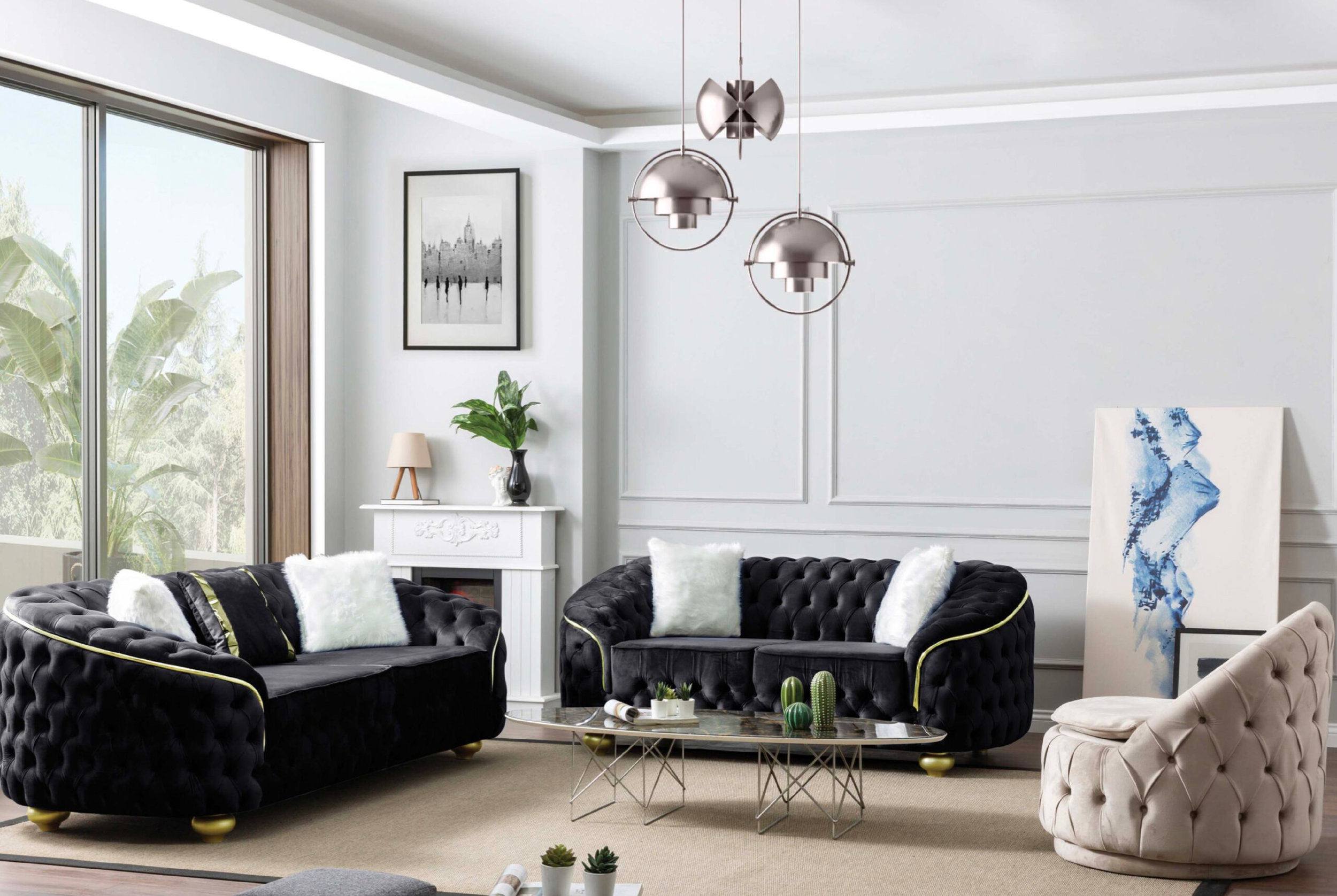 Bursa Tufted Velvet Loveseat