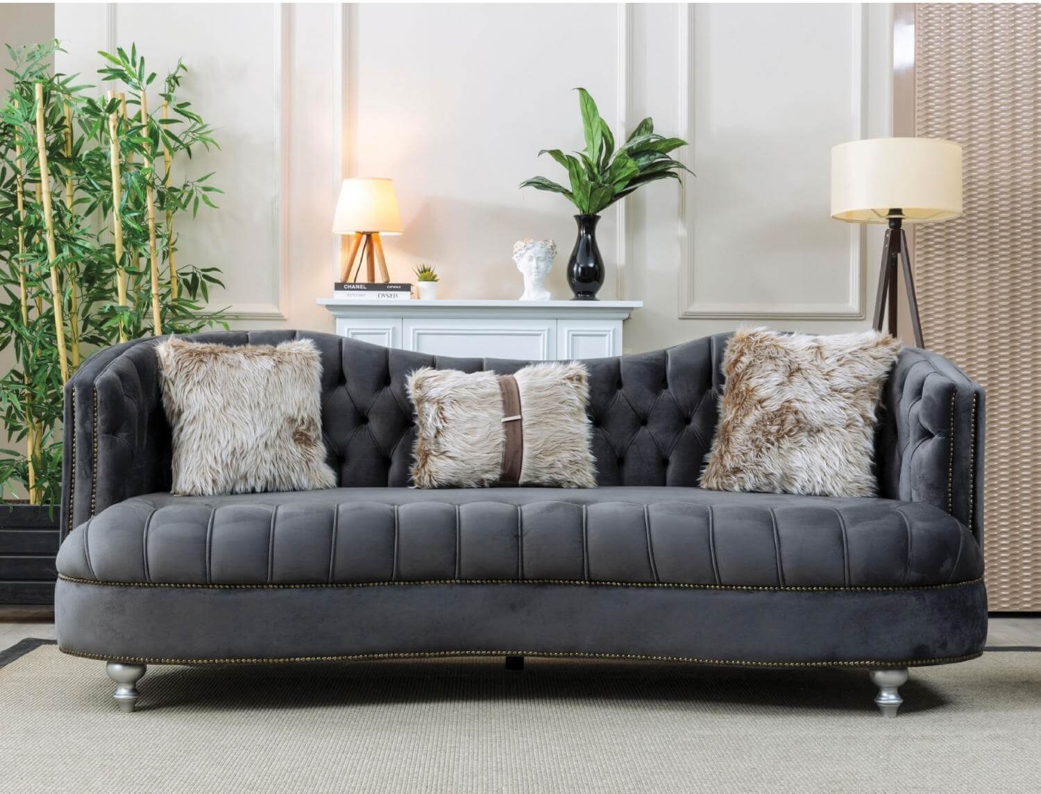 Happy Tufted Velvet Sofa
