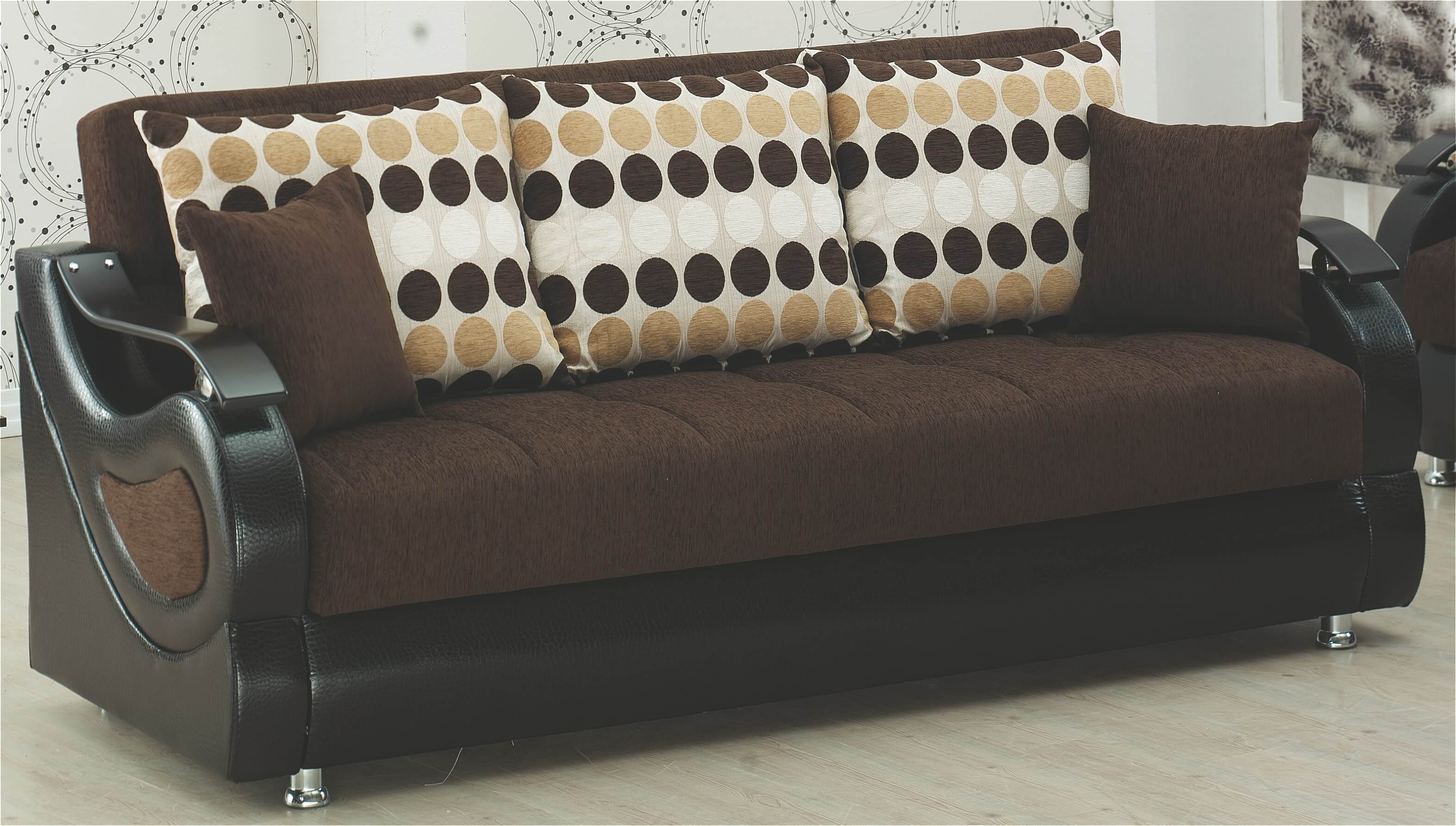 Illinois Microfiber Fabric/Vinyl Storage Sofabed