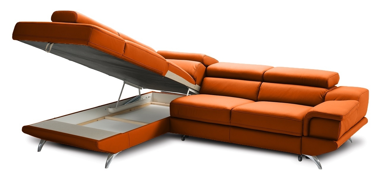 Capri L-Shaped Top Grain Italian Leather Sectional Sofa
