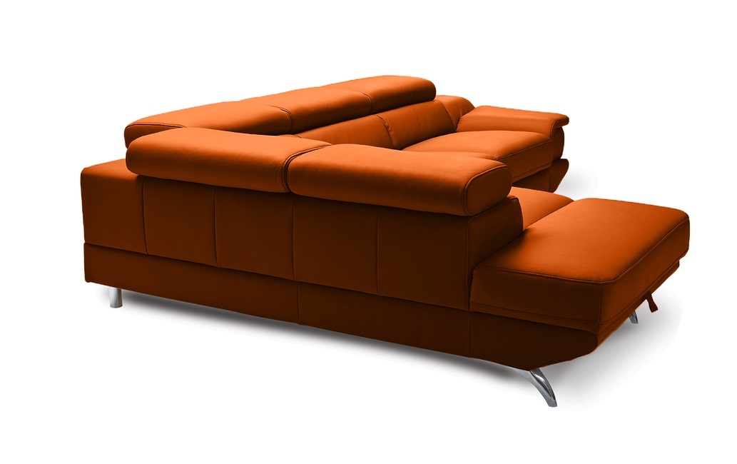 Capri L-Shaped Top Grain Italian Leather Sectional Sofa w/Left Arm Facing Storage Chaise