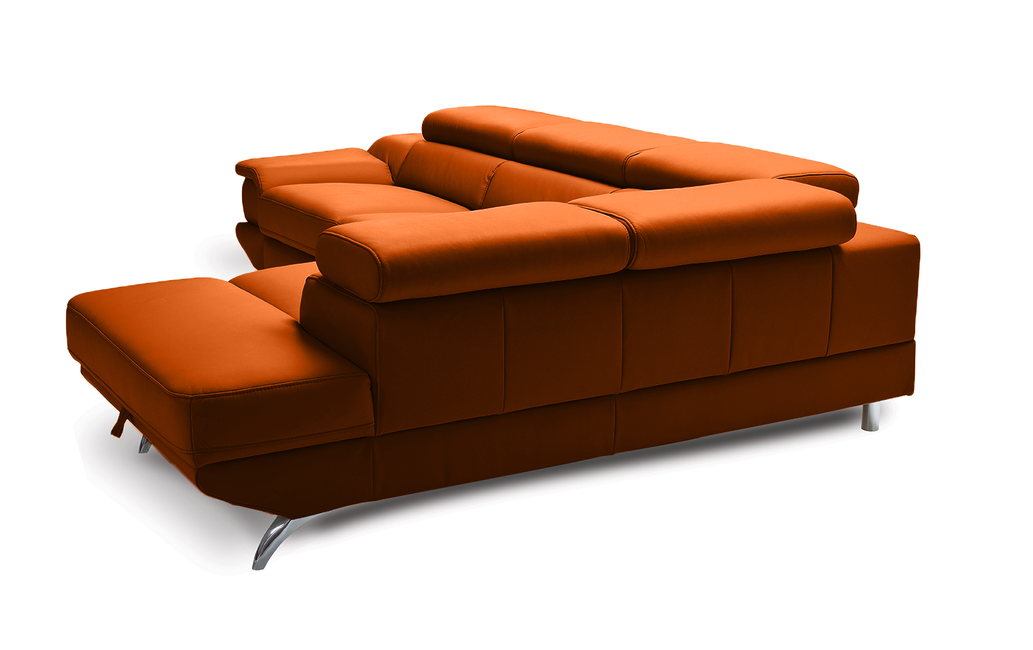 Capri L-Shaped Top Grain Italian Leather Sectional Sofa
