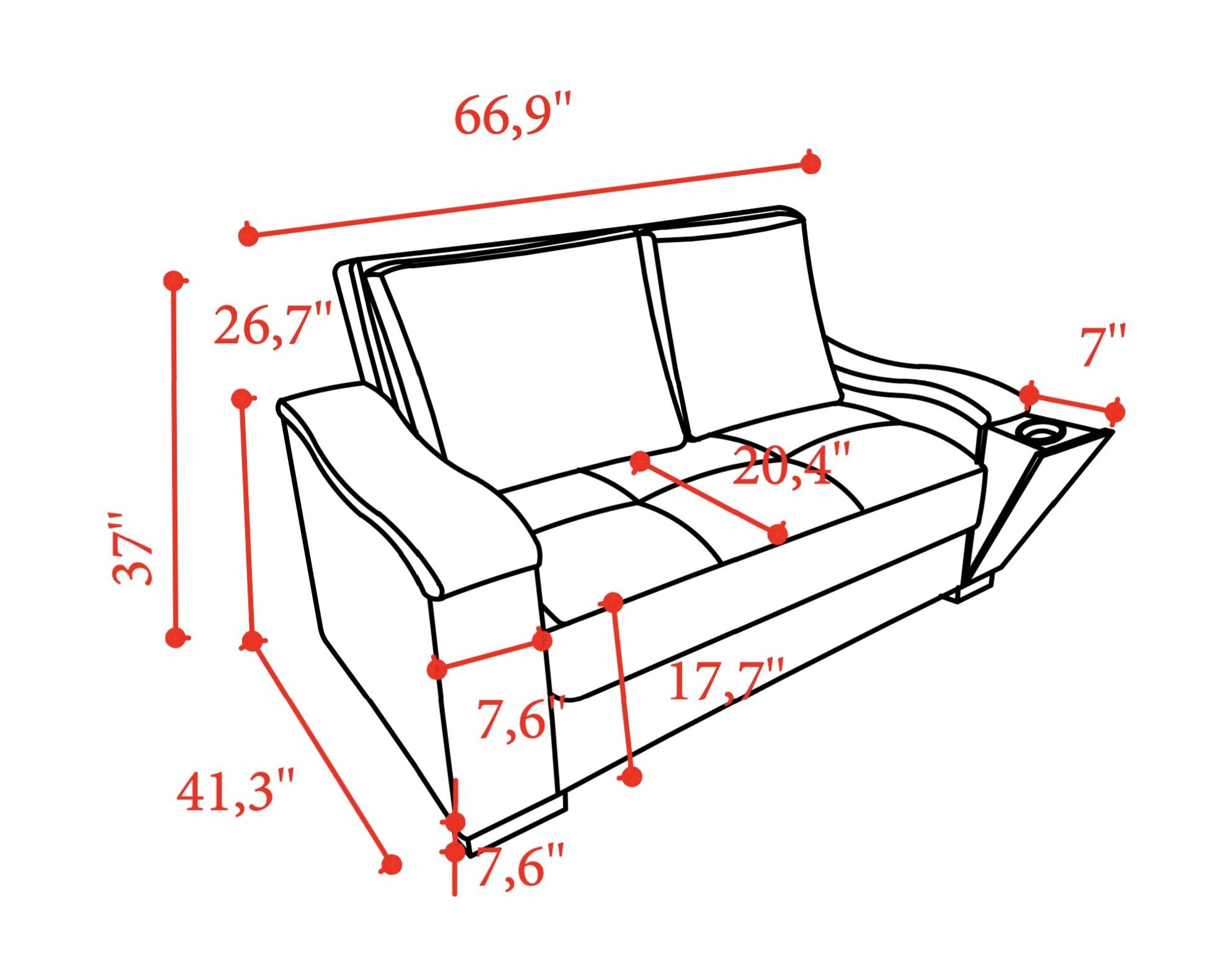  Sofa Set Polyester Charcoal Fabric