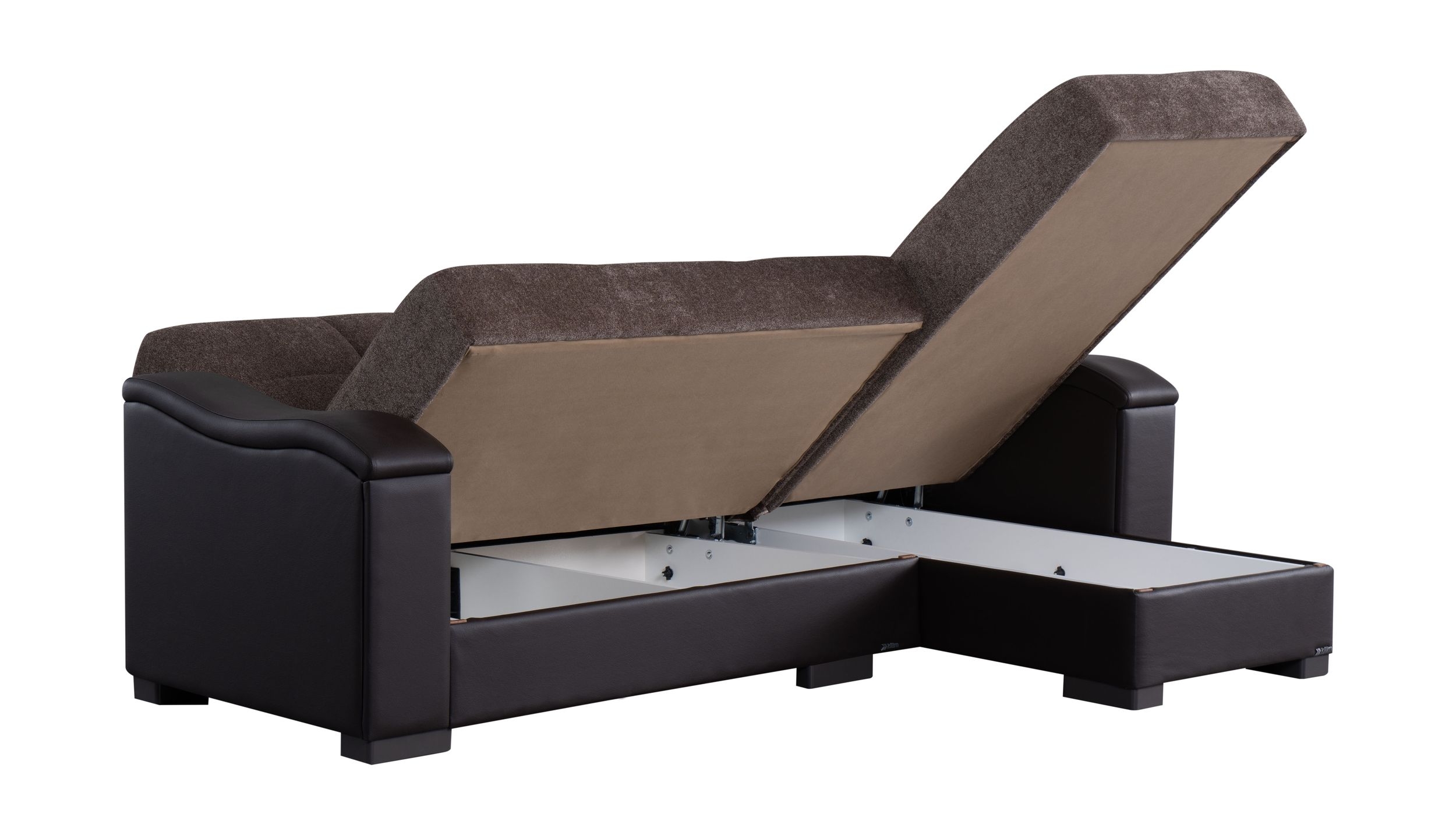 SM Scarlet Fabric/PU Reversible Chaise L-Shape Sectional Sofa