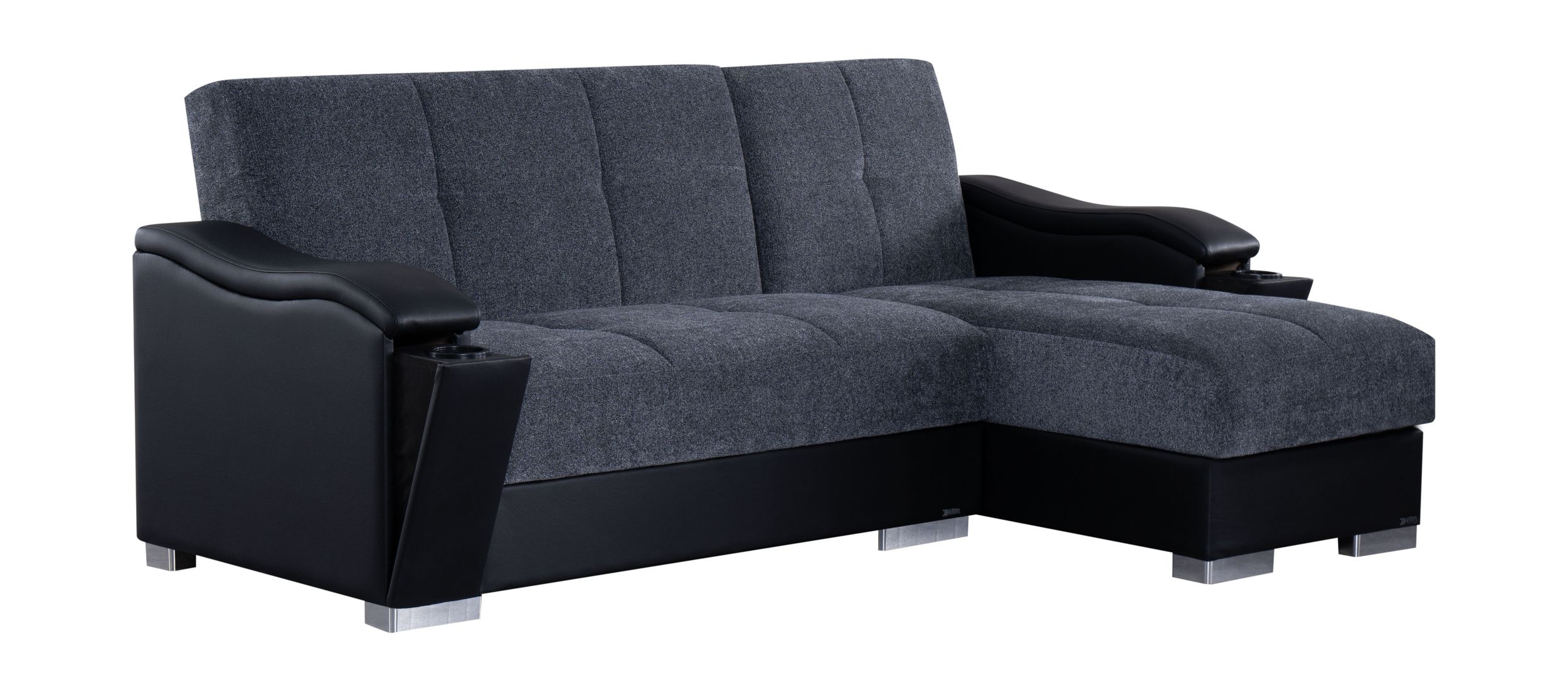 SM Scarlet Fabric/PU Reversible Chaise L-Shape Sectional Sofa