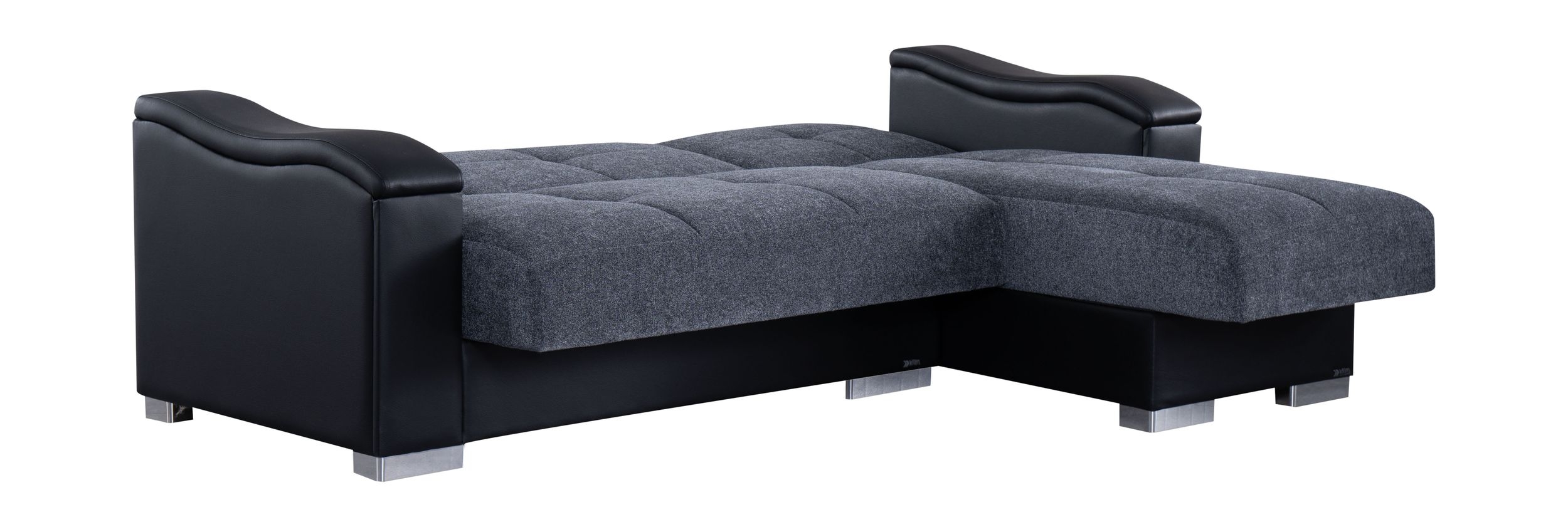 SM Scarlet Fabric/PU Reversible Chaise L-Shape Sectional Sofa