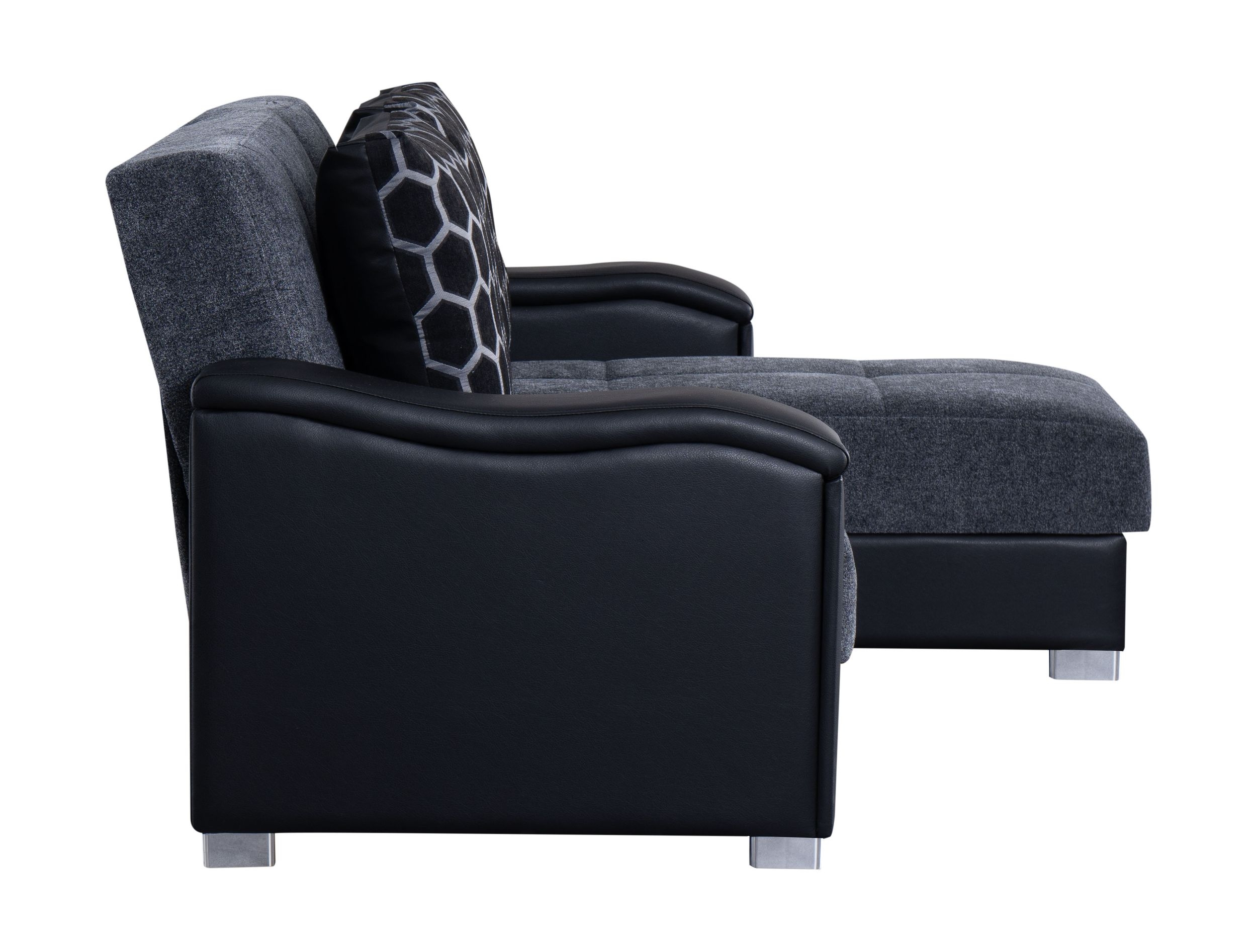 SM Scarlet Fabric/PU Reversible Chaise L-Shape Sectional Sofa