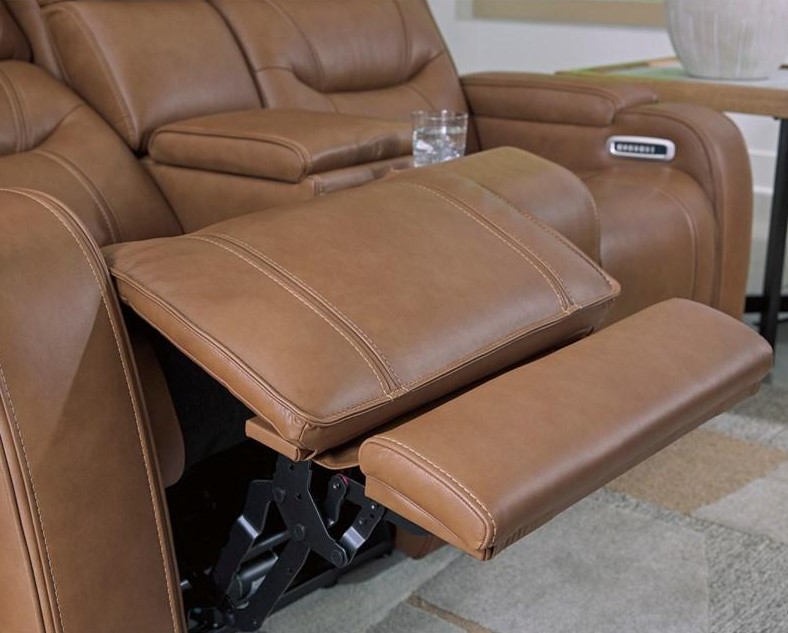 Knightington Power Leather/PVC Power Reclining Living Set w/Audio Seating