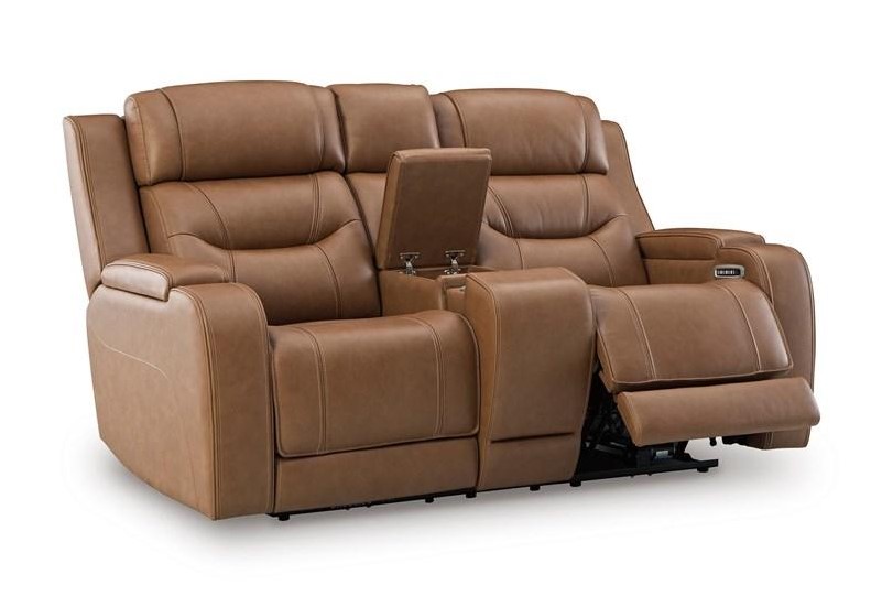 Knightington Power Leather/PVC Power Reclining Living Set w/Audio Seating