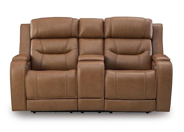 Knightington Power Leather/PVC Power Reclining Living Set w/Audio Seating