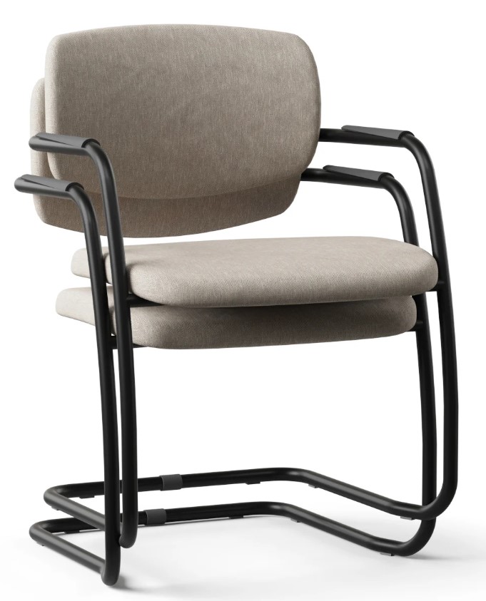 Gama Visitor Armchair, Upholstered Seat & Back, Cantilever Frame