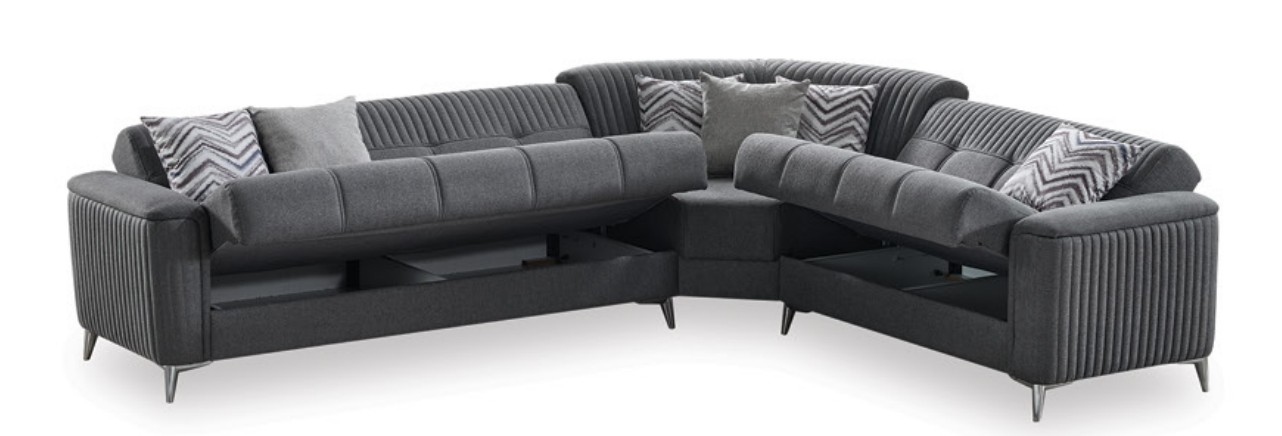 Levi Ribbed Sectional Sofa with Storage – Luxe Contemporary L-Shaped Couch, Composition 1