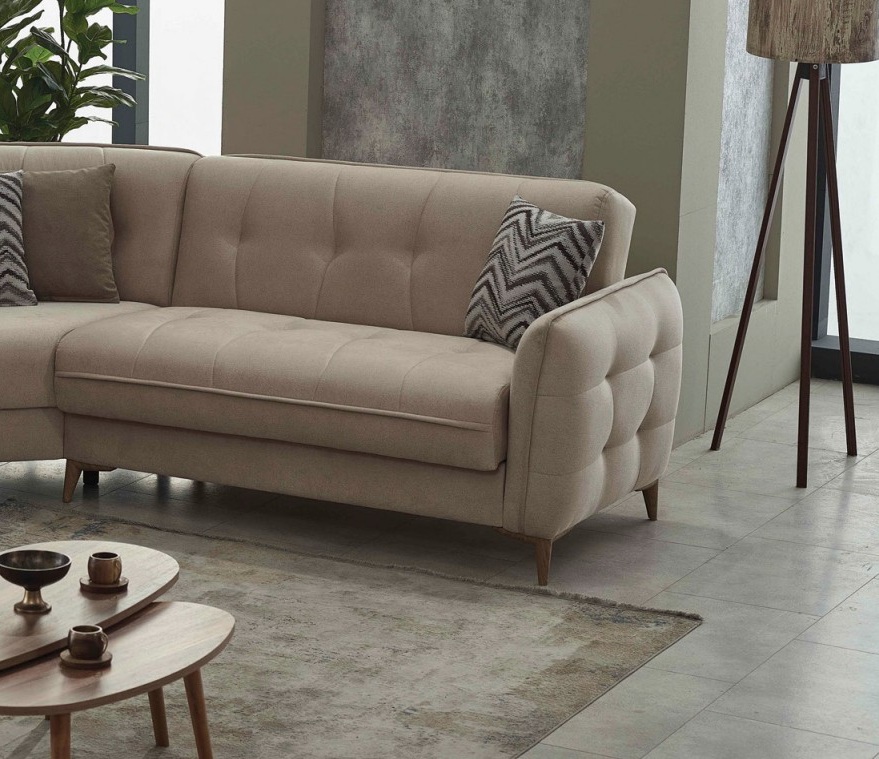 Perla Tufted L-Shaped Sectional Sofa with Storage – Modern Classic Design, Composition 2