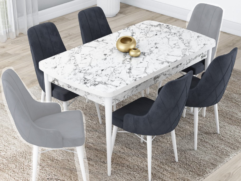 Lia 5-Piece Extendable Dining Room Set, Table & 4 Chairs