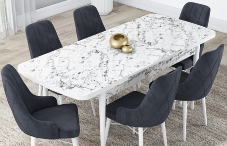 Lia 7-Piece Extendable Dining Room Set, Table & 6 Chairs