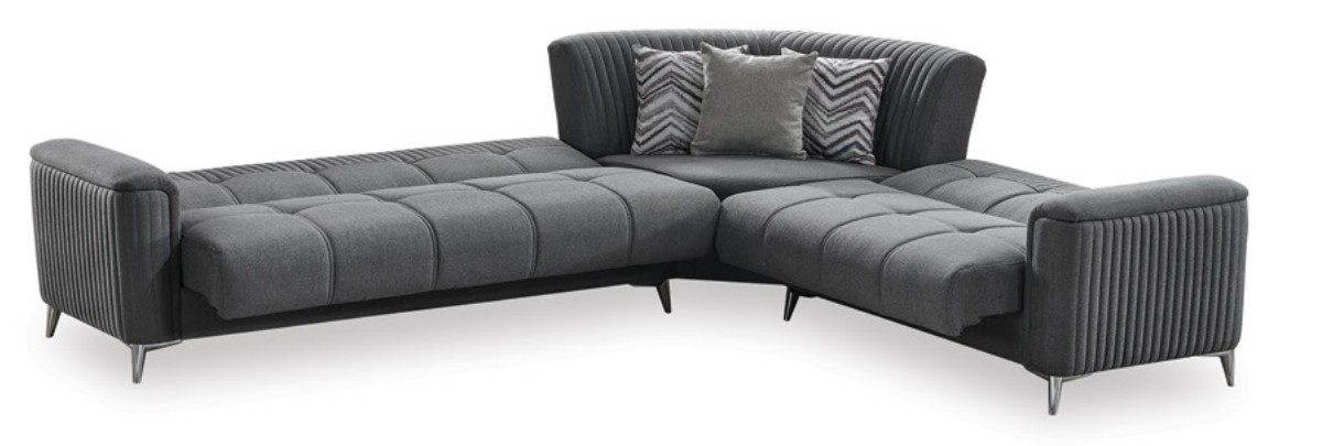 Levi Ribbed Sectional Sofa with Storage – Luxe Contemporary L-Shaped Couch, Composition 1