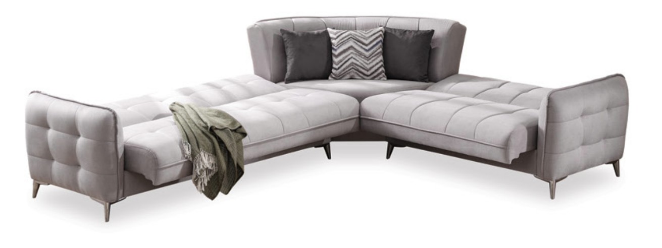 Perla Tufted L-Shaped Sectional Sofa with Storage – Modern Classic Design, Composition 1