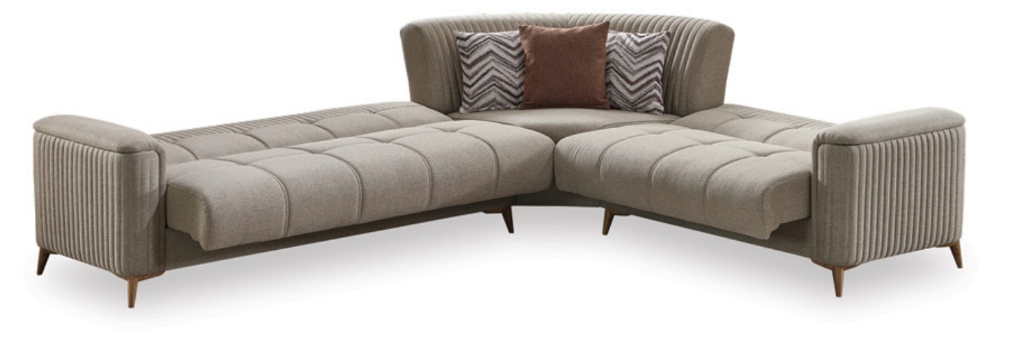 Levi Ribbed Sectional Sofa with Storage – Luxe Contemporary L-Shaped Couch, Composition 1