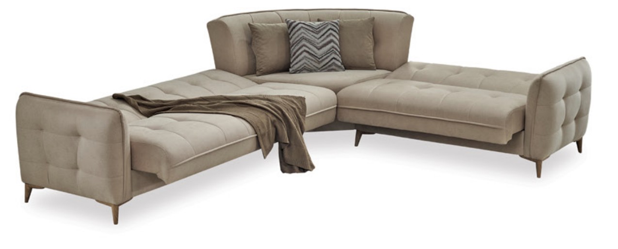 Perla Tufted L-Shaped Sectional Sofa with Storage – Modern Classic Design, Composition 1
