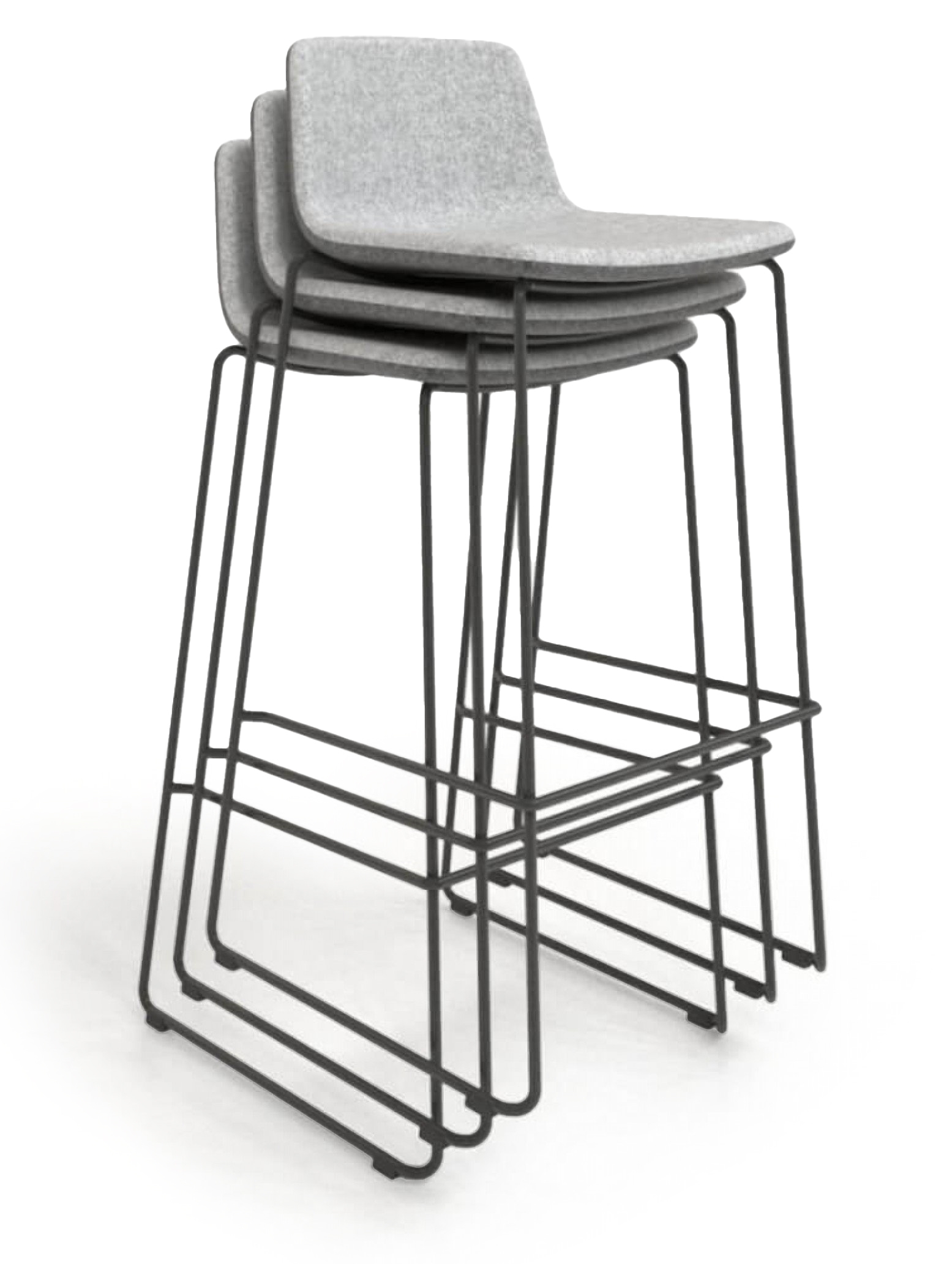Twist & Sit Office Fabric High Bar Stool w/Wire Base