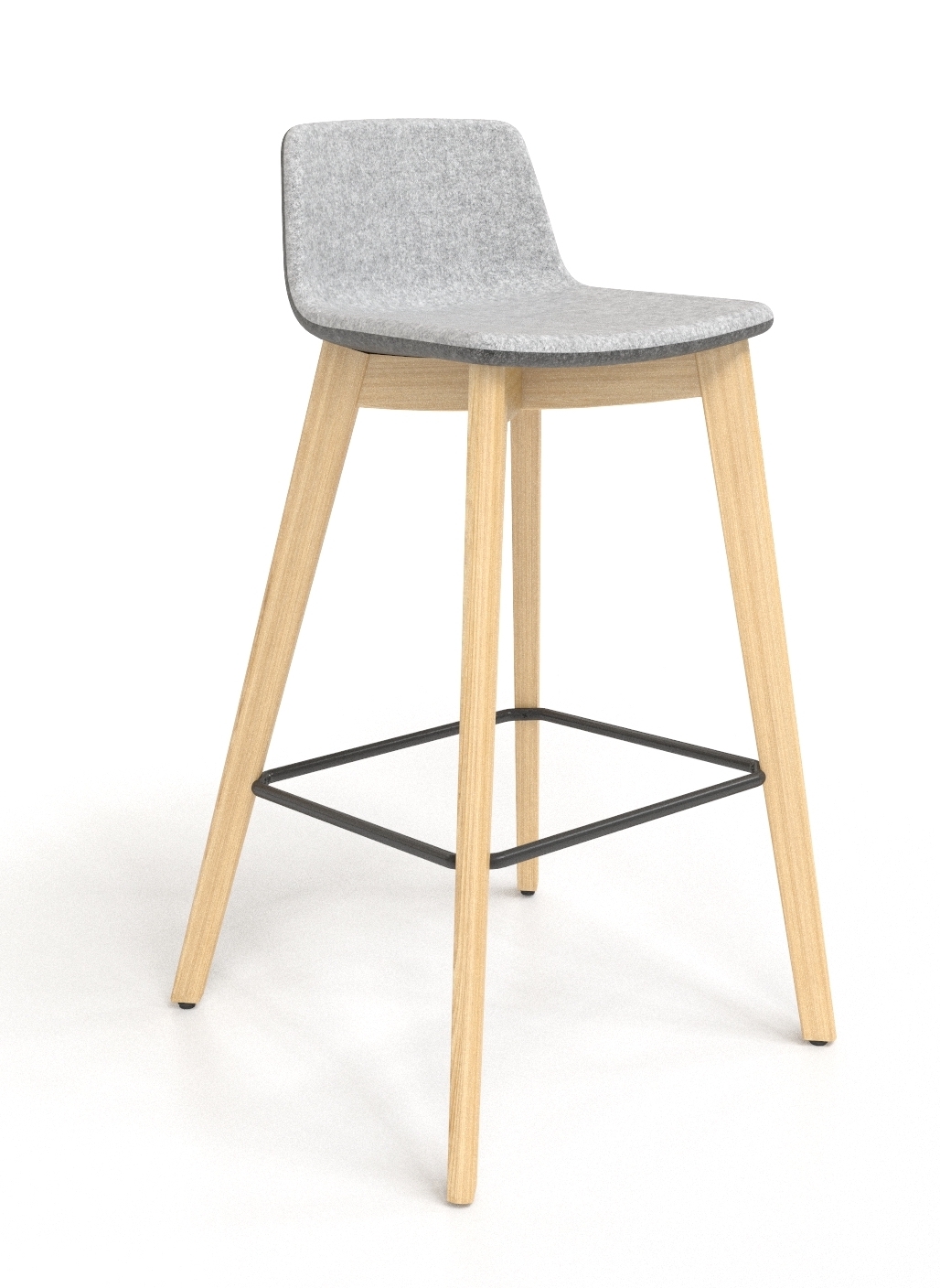 Twist & Sit Office High Stool w/Wood Base, Fabric 1