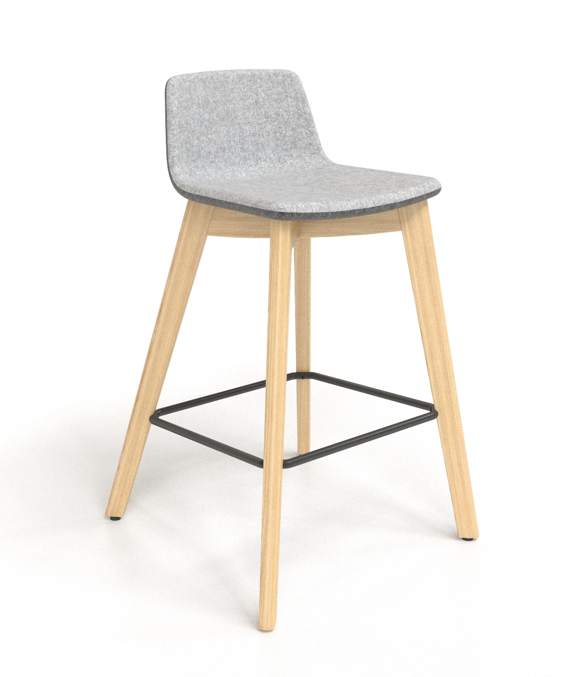 Twist & Sit Office High Stool w/Wood Base, Fabric 2