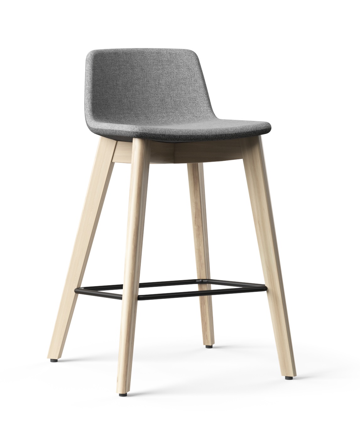 Twist & Sit Office High Stool w/Wood Base, Fabric 1