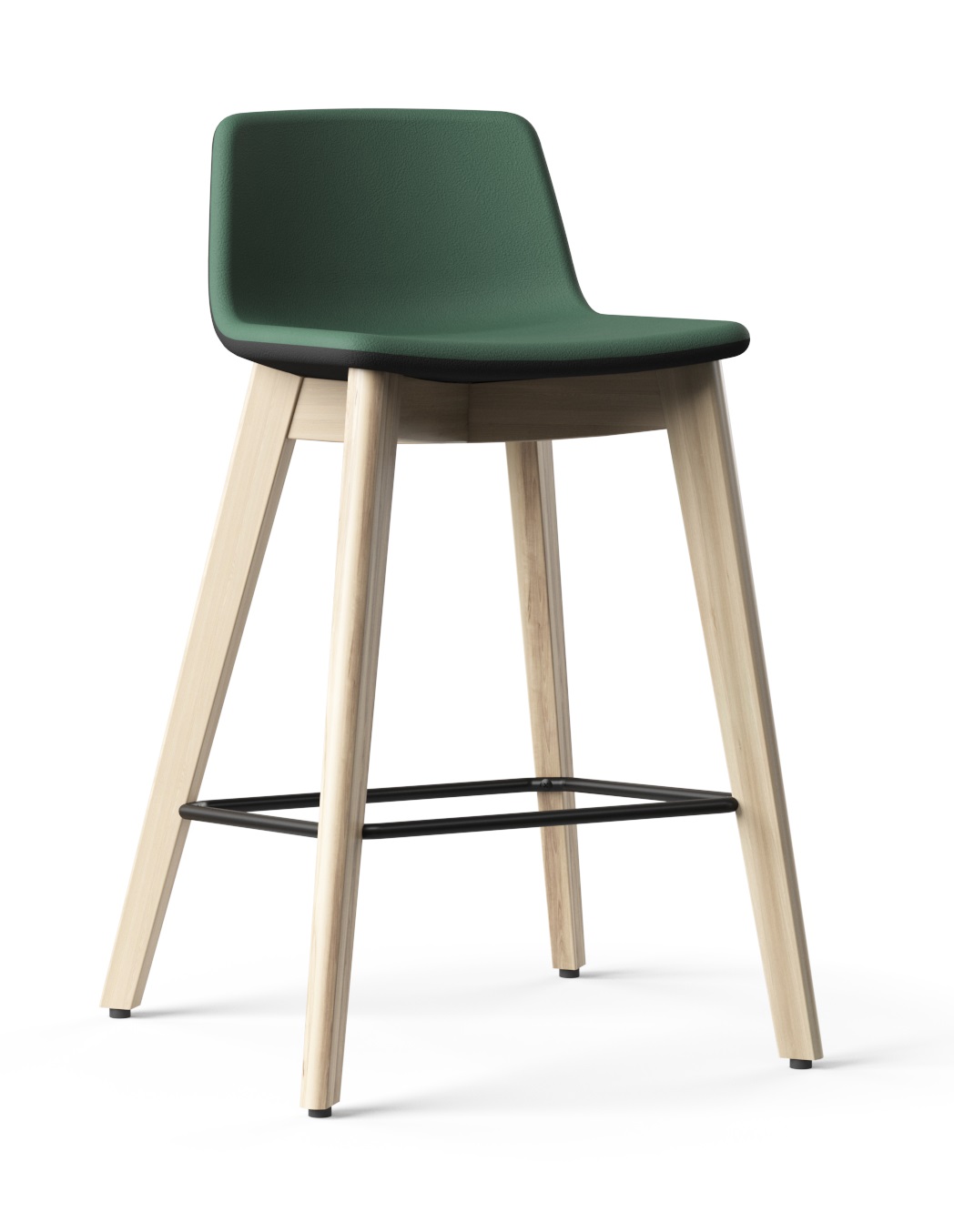 Twist & Sit Office High Stool w/Wood Base, Fabric 2
