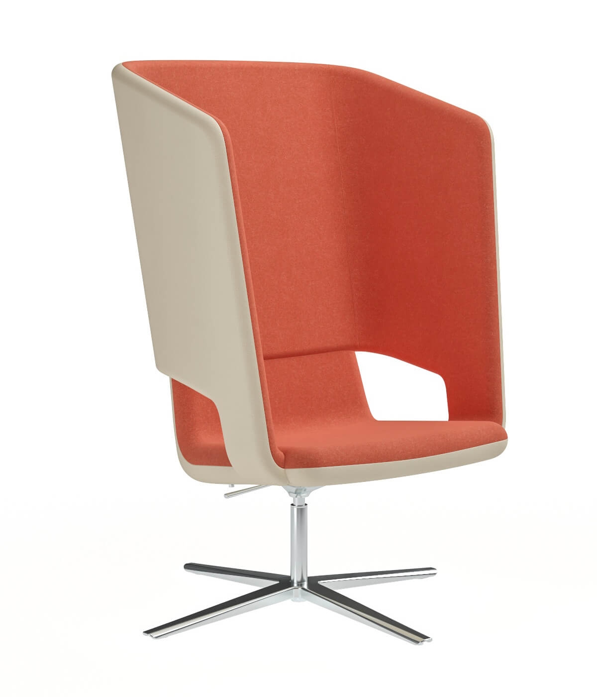 TWIST&SIT High Back Lounge Swivel Armchair, Metal 4-star Base