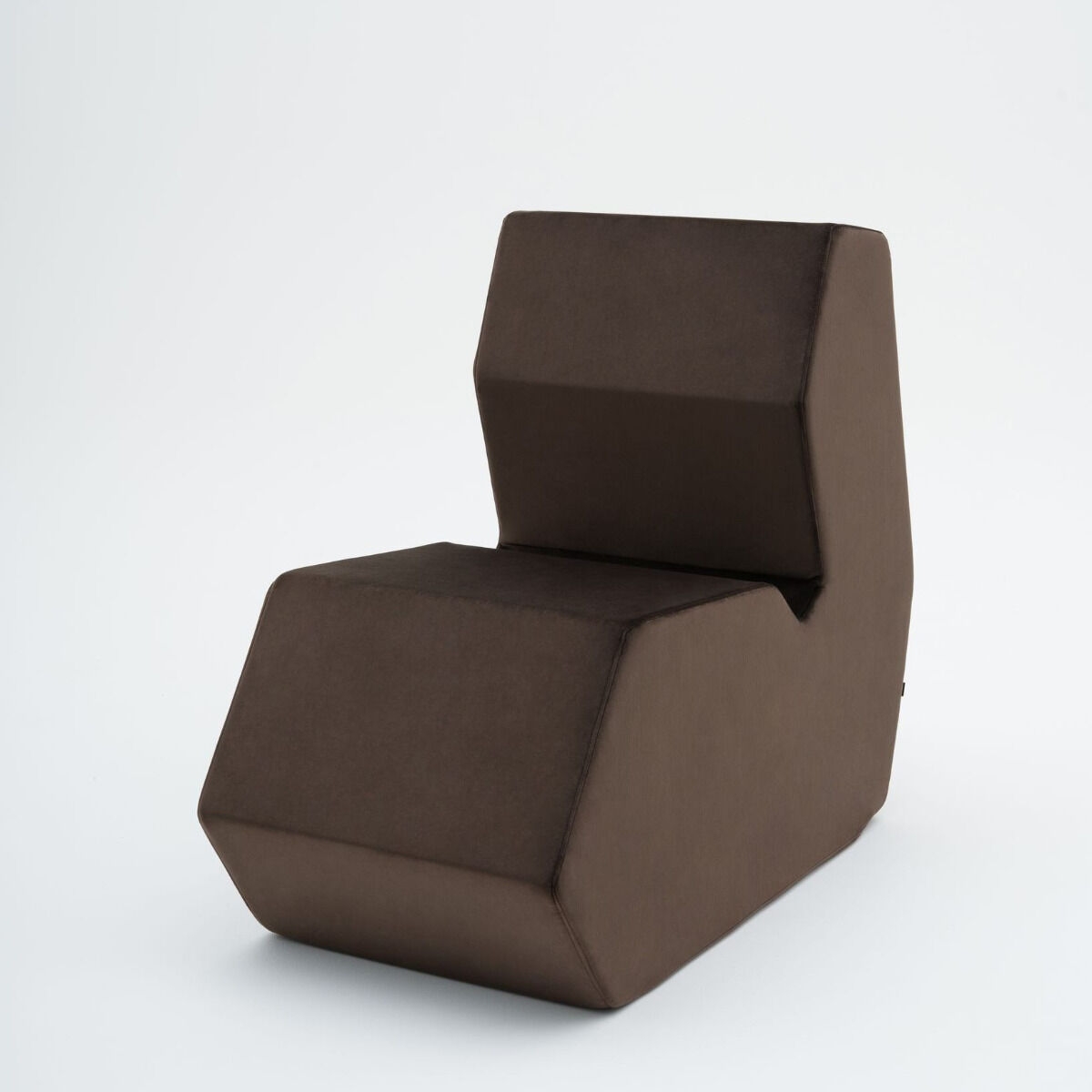 Shape Fabric Pouf w/Backrest