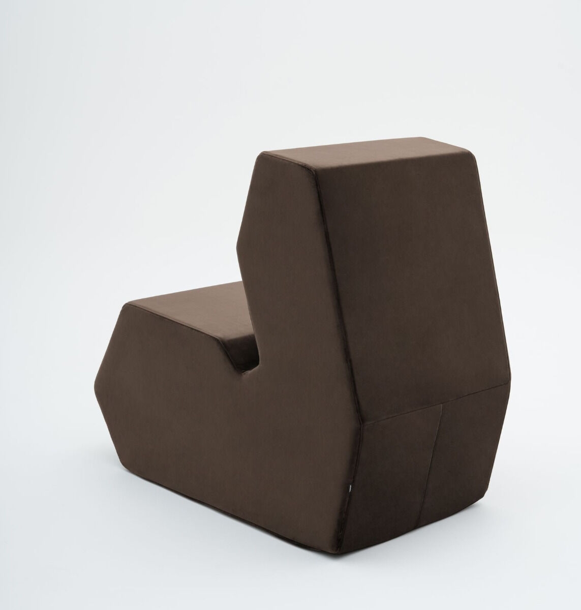 Shape Fabric Pouf w/Backrest