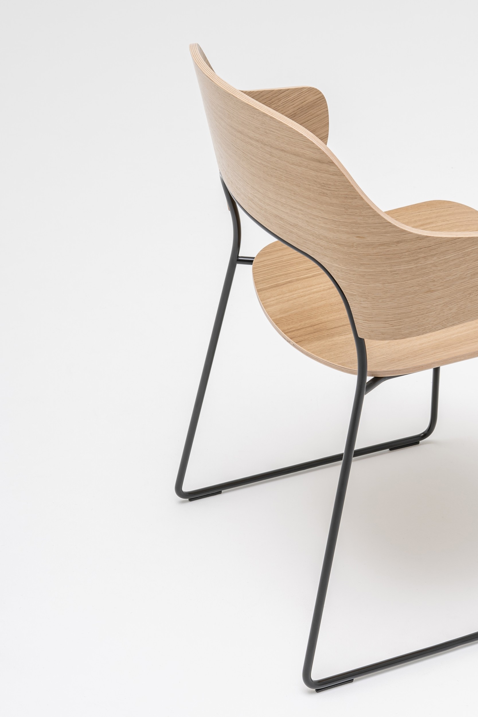 Afi Plywood/Metal Stackable Office Visitor Chair w/Wing Backrest