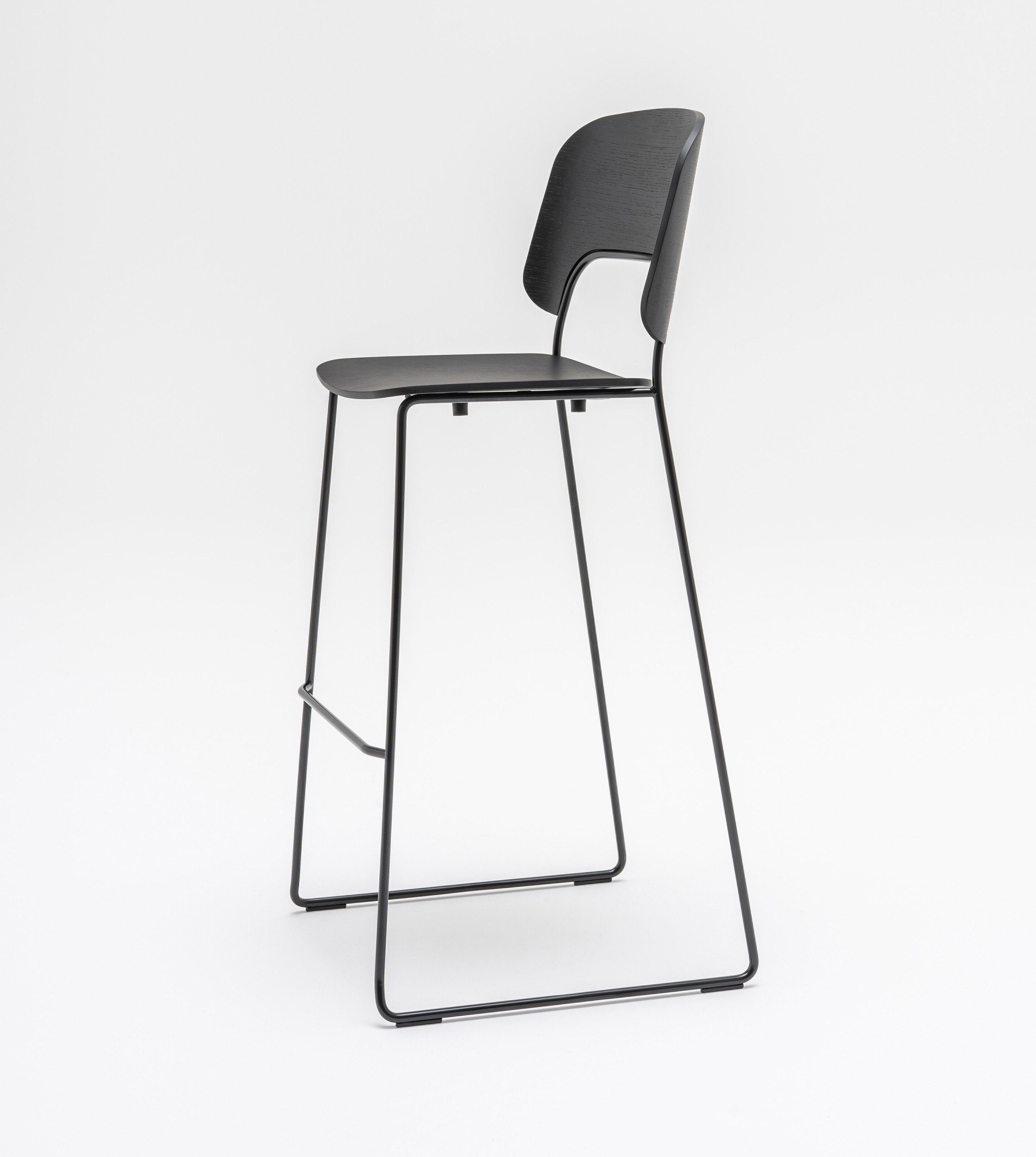 Afi Plywood/Metal Stackable Office High Stool w/Backrest