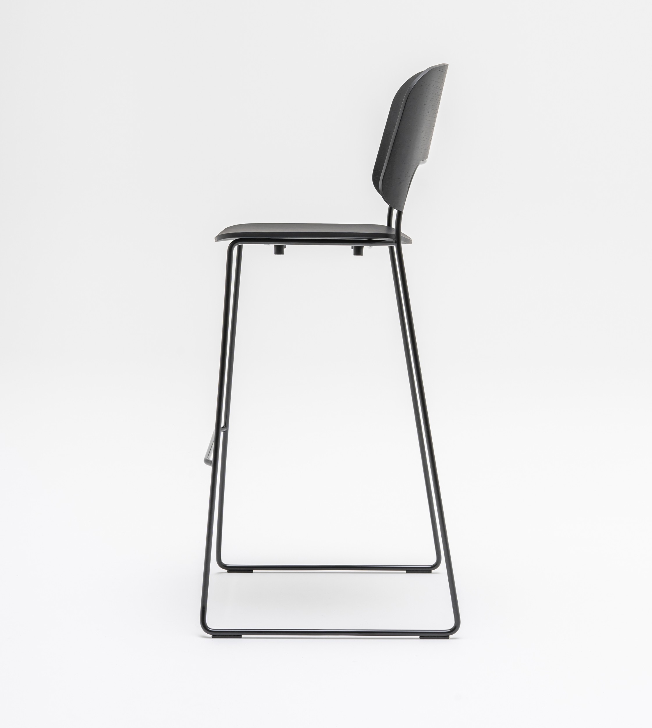 Afi Plywood/Metal Stackable Office High Stool w/Backrest
