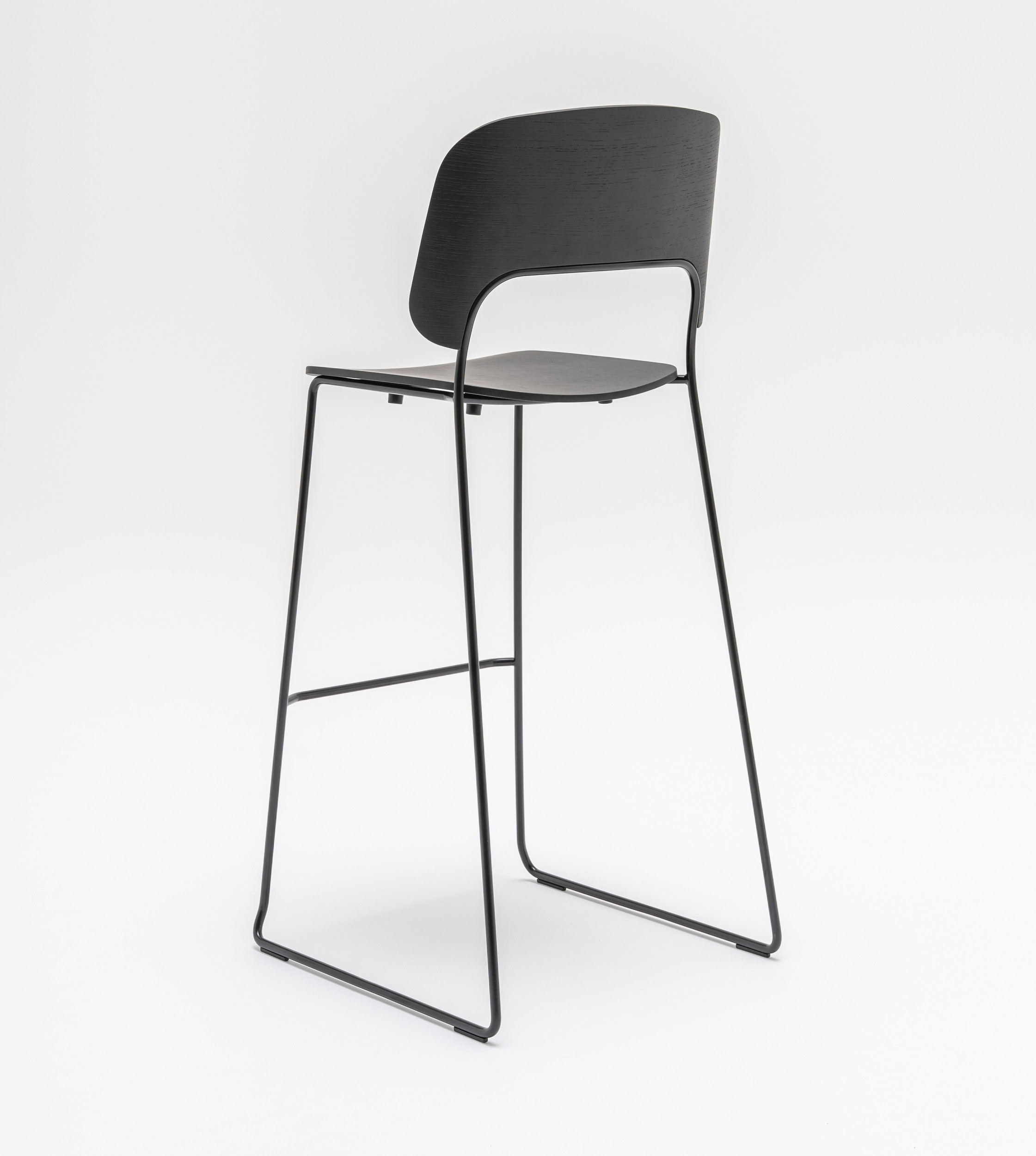 Afi Plywood/Metal Stackable Office High Stool w/Backrest