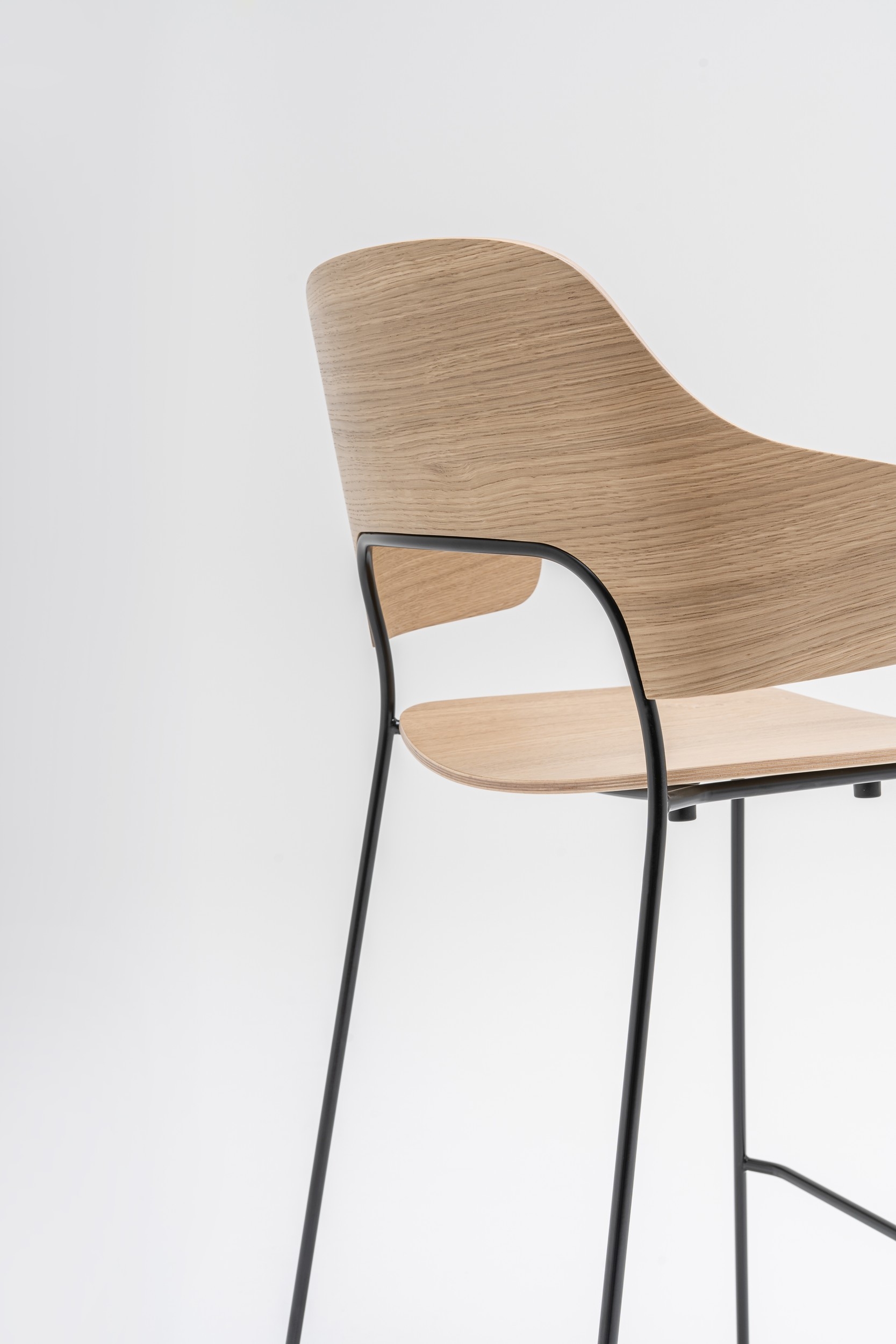 Afi Plywood/Metal Stackable Office High Stool w/Wing Backrest