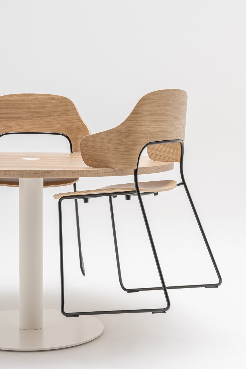 Afi Plywood/Metal Stackable Office Visitor Chair w/Wing Backrest