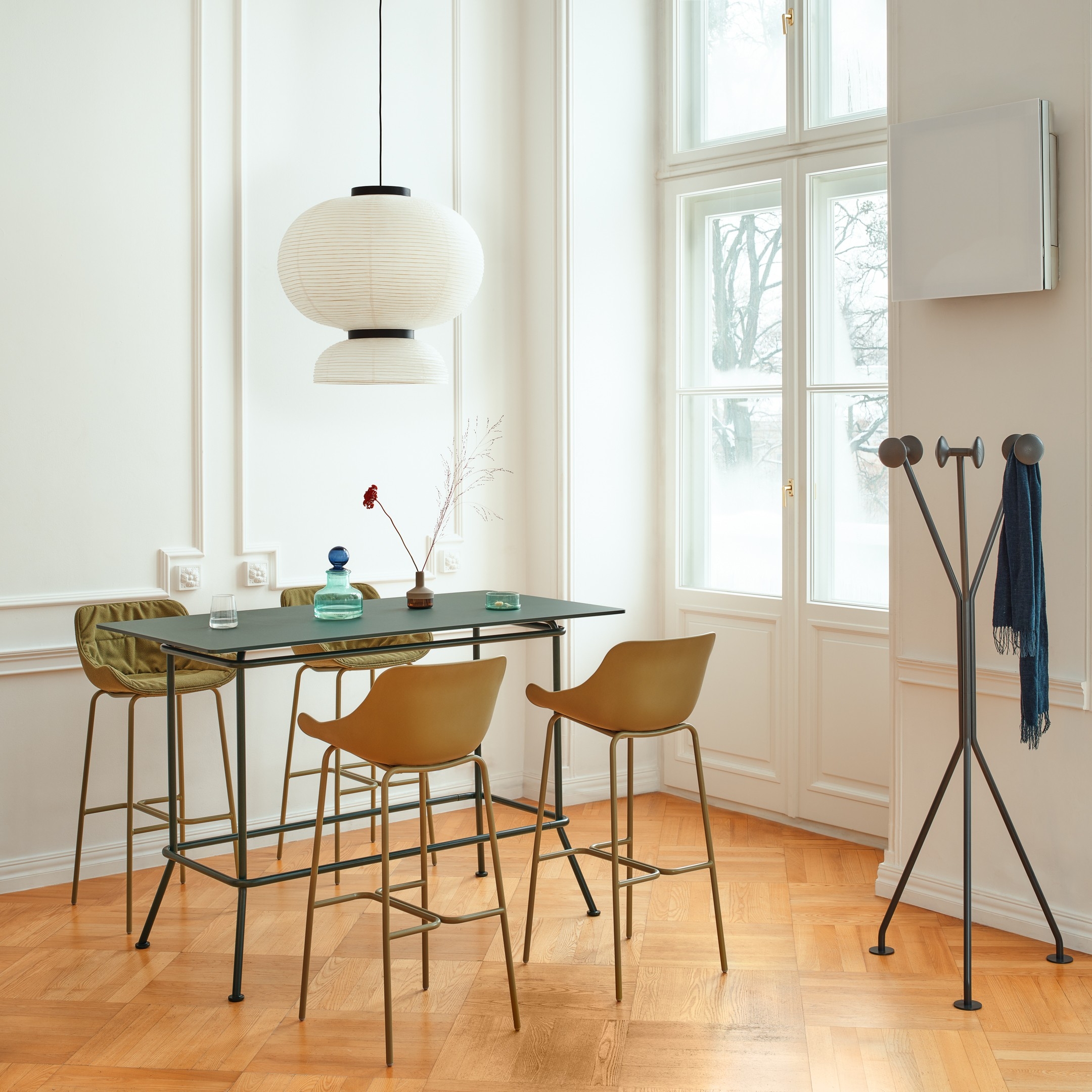 Baltic Soft Duo Fabric Office High Stool w/Metal Base