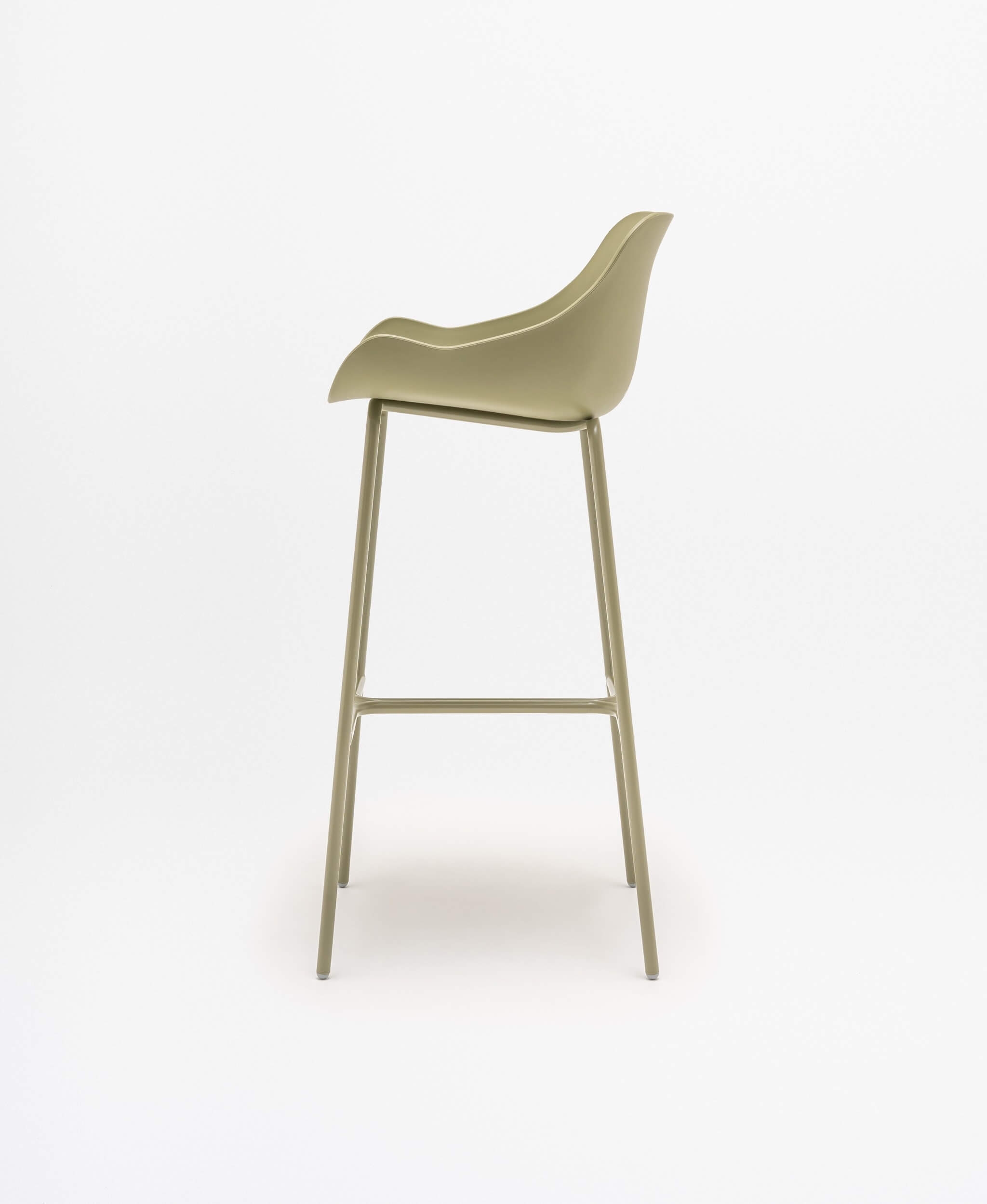 Baltic Basic Polypropylene Office High Stool w/4-Leg Metal Base