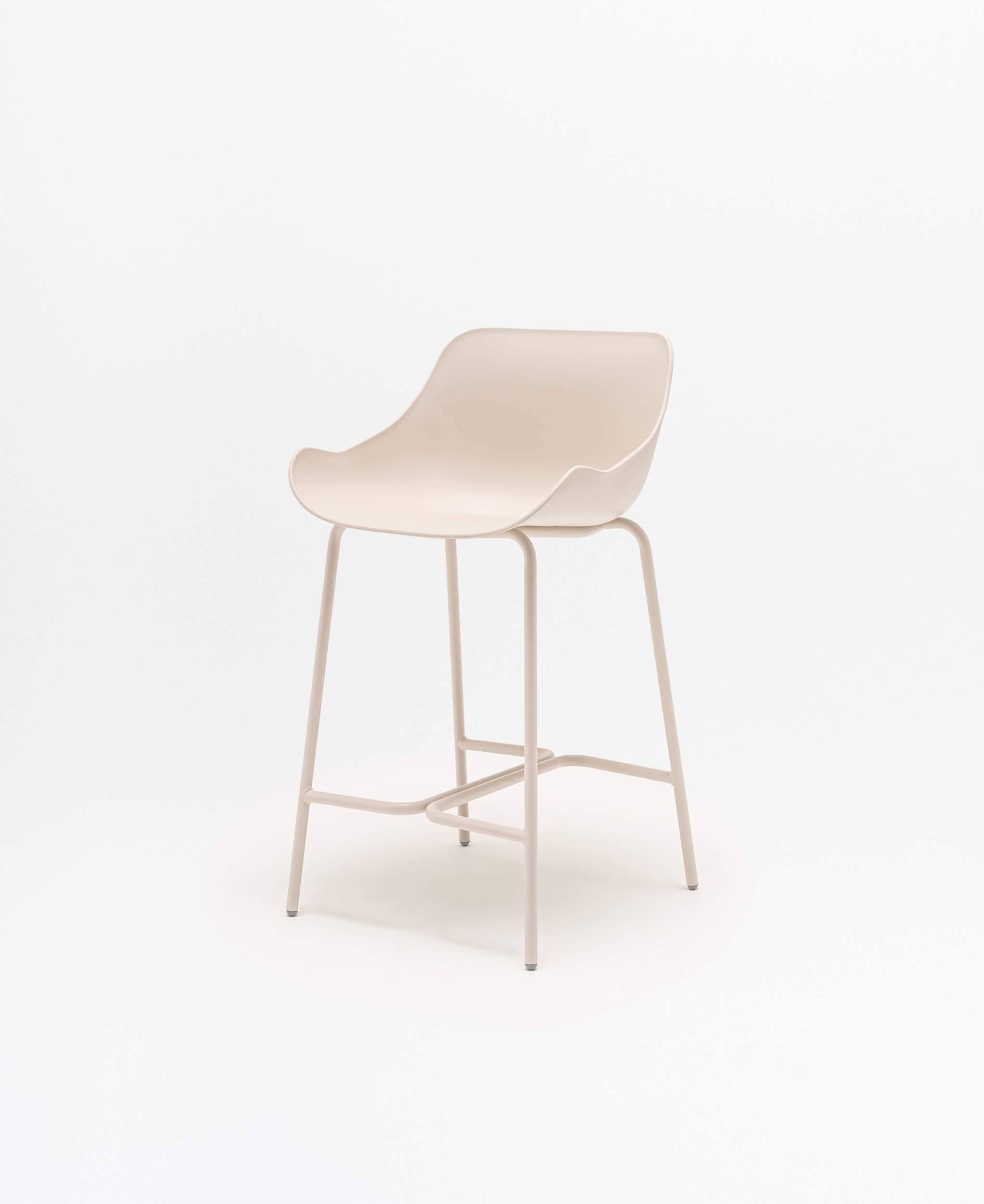 Baltic Basic Polypropylene Office High Stool w/4-Leg Metal Base