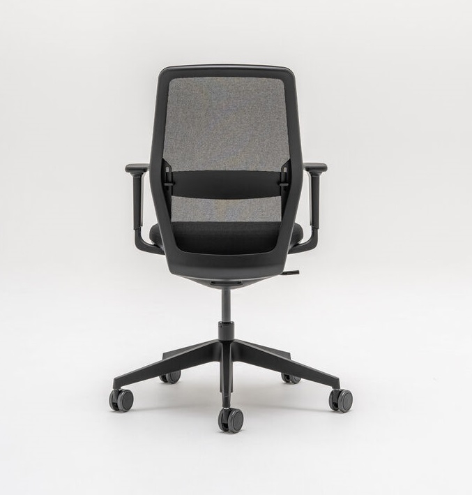 Evo Fabric Swivel Adjustable Office Chair w/Mesh Backrest