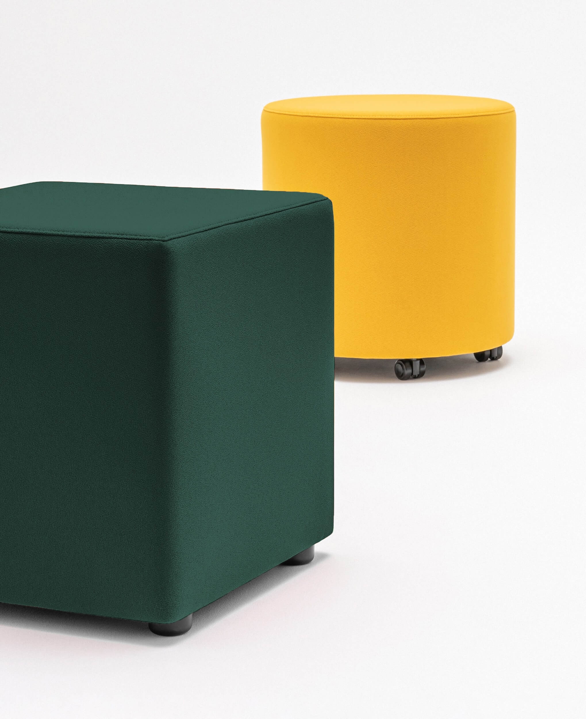 Mix Fabric Customizable Office Pouf