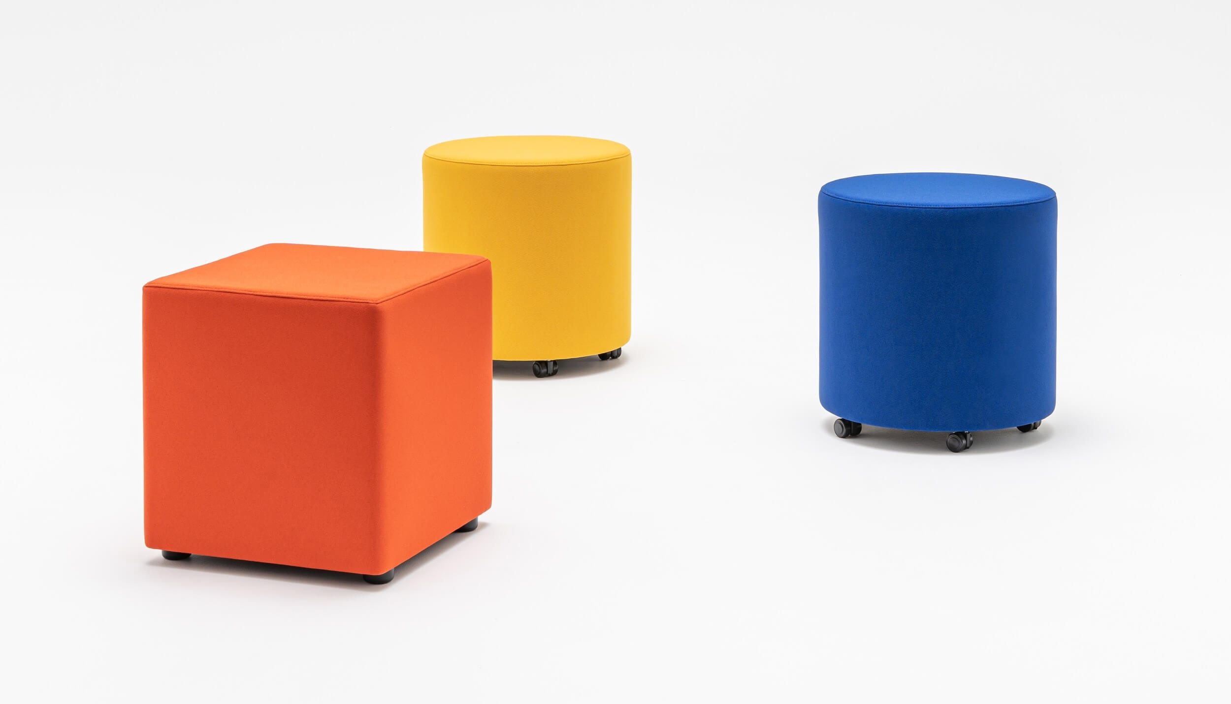 Mix Fabric Customizable Office Pouf